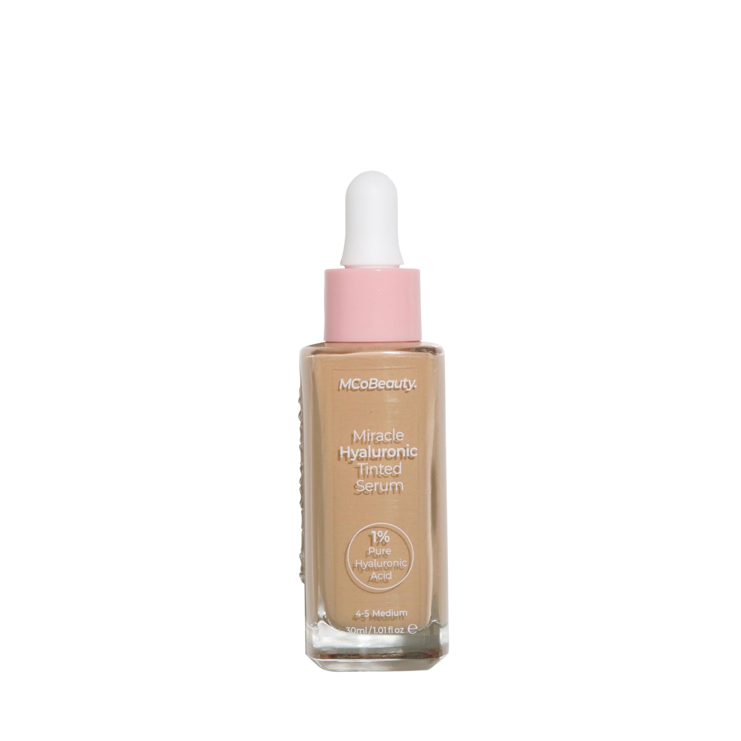 MCoBeauty Miracle Hyaluronic Tinted Serum, 4-5 Medium, Hydration & Glow for Radiant Skin, Vegan, Cruelty Free Cosmetics