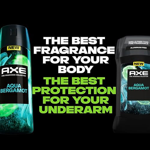 AXE Fine Fragrance Collection Premium Deodorant Body Spray for Men Aqua Bergamot 3 Count with 72H Odor Protection and Freshness Infused with Aqua, Bergamot, and Sage Essential Oils 4 oz