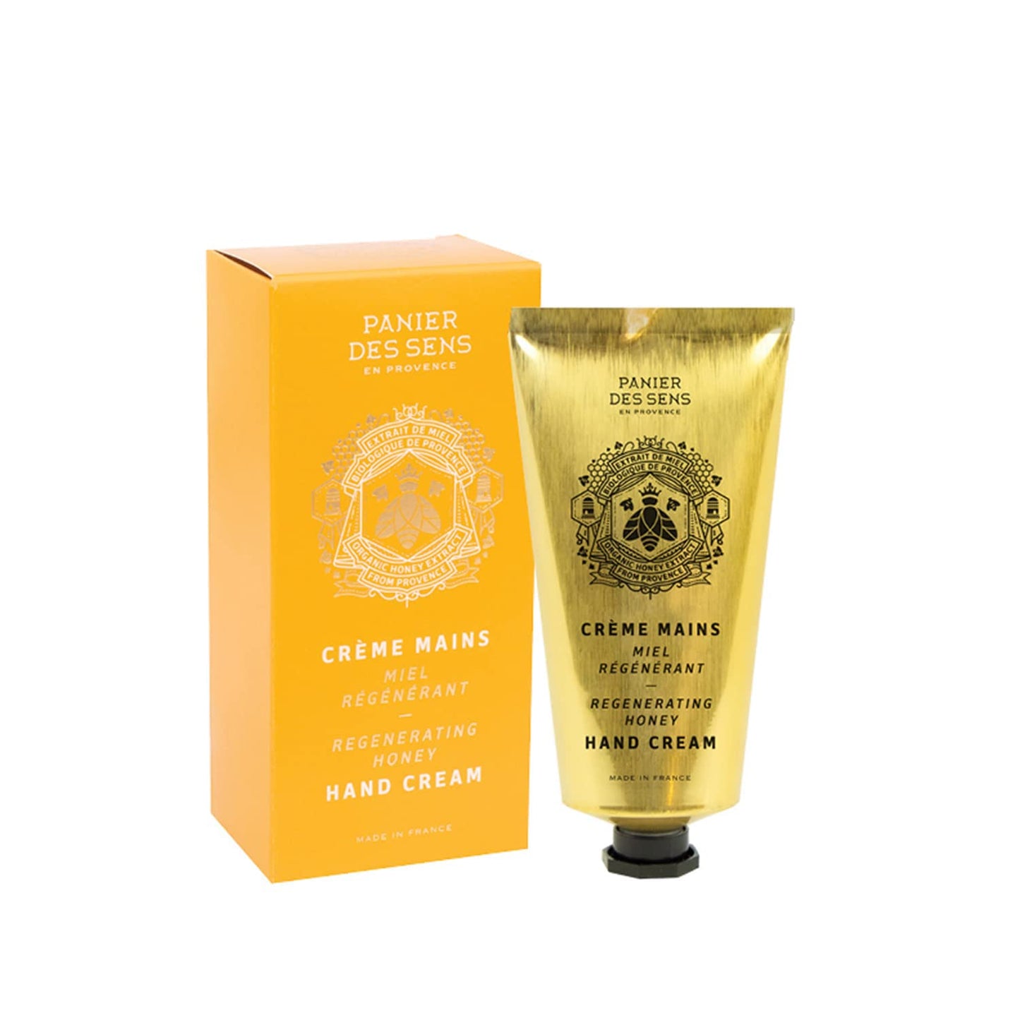 Panier des Sens - Hand Cream for Dry Cracked Hands and Skin - Honey Hand Lotion, Moisturizer, Mask - With Shea Butter and Honey Extract - Hand Care Made in France 97% Natural Ingredients - 2.5floz