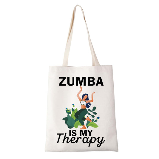 XYANFA Zumba Is My Therapy Zumba Lover Makeup Bag Zumba Instructor Gift Zumba Dance Fitness Coach Teacher Zipper Pouch (ZUMBA IS MY Therapy Tote Bag)