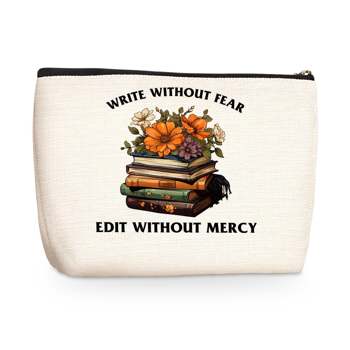 Motivational Writer Gifts Makeup Bag Inspirational Cosmetic Travel Bag Christmas Birthday Appreciation Gifts Toiletry Bag for Women Skincare Bag Literary Friendship Gifts for Author Novelist Editor