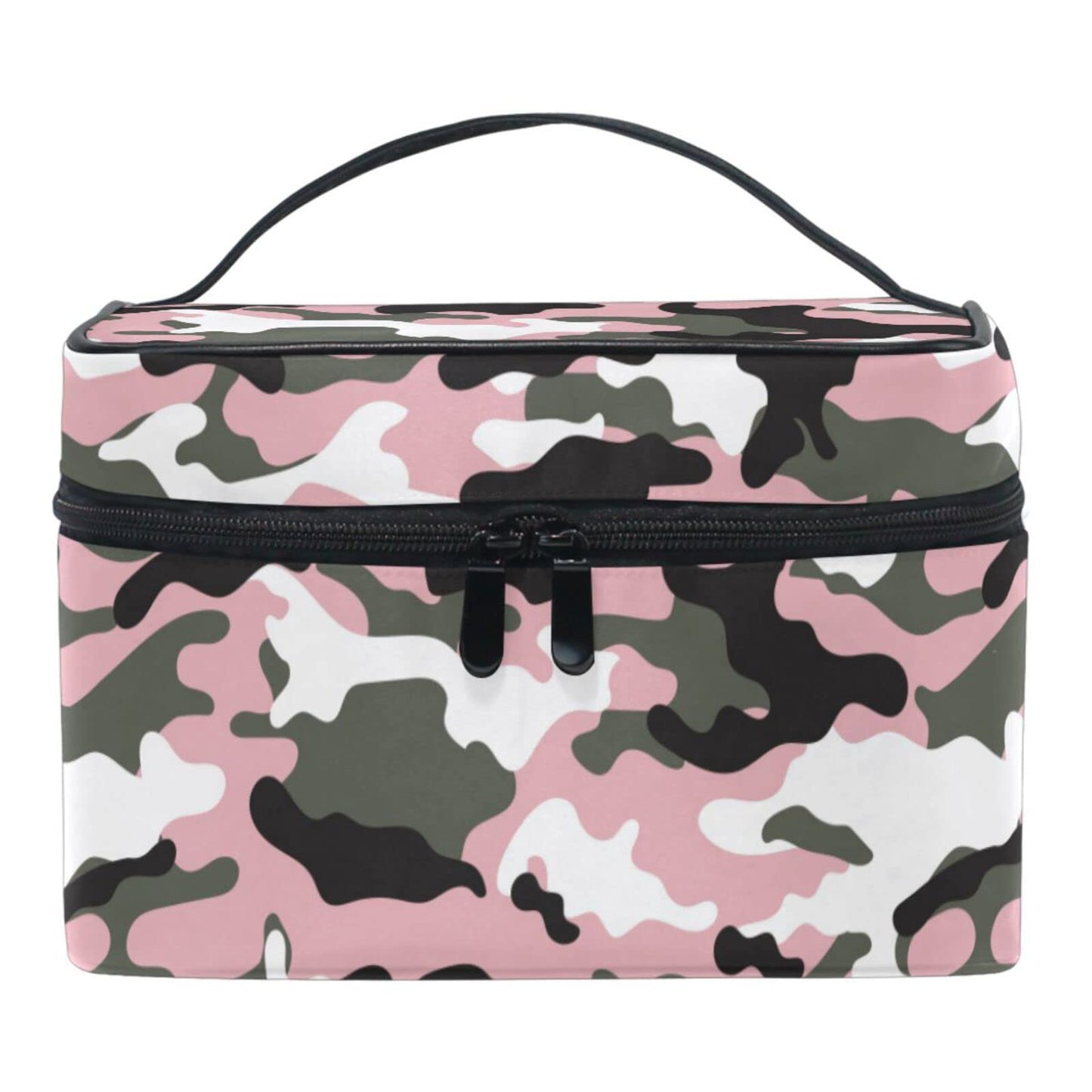 ZOEO Makeup Train Case Classic Camo Pink Grey Fish Light Summer Gold Korean Carrying Portable Zip Travel Cosmetic Brush Bag Organizer Large for Girls Women