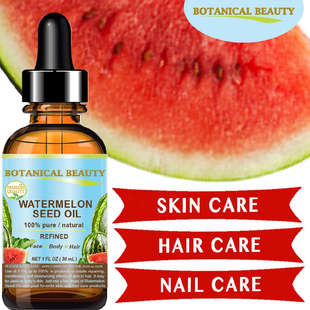 Egyptian WATERMELON SEED CARRIER OIL Oil of the Egyptian Kings 100% Pure Natural Cold pressed Virgin Undiluted for Face, Hair and Body 0.5 Fl.oz.- 15 ml by Botanical Beauty