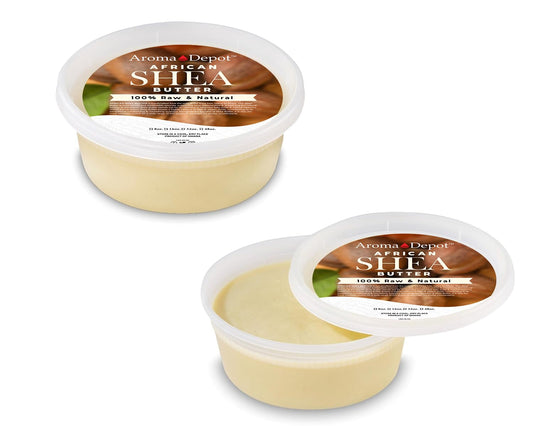 Raw African Shea Butter 8 oz. Container Ivory/White Grade A 100% Pure Natural Unrefined Fresh Moisturizing. Ideal for Dry and Cracked Skin. Can be use in Body, Hair and Face. (2 PACK)