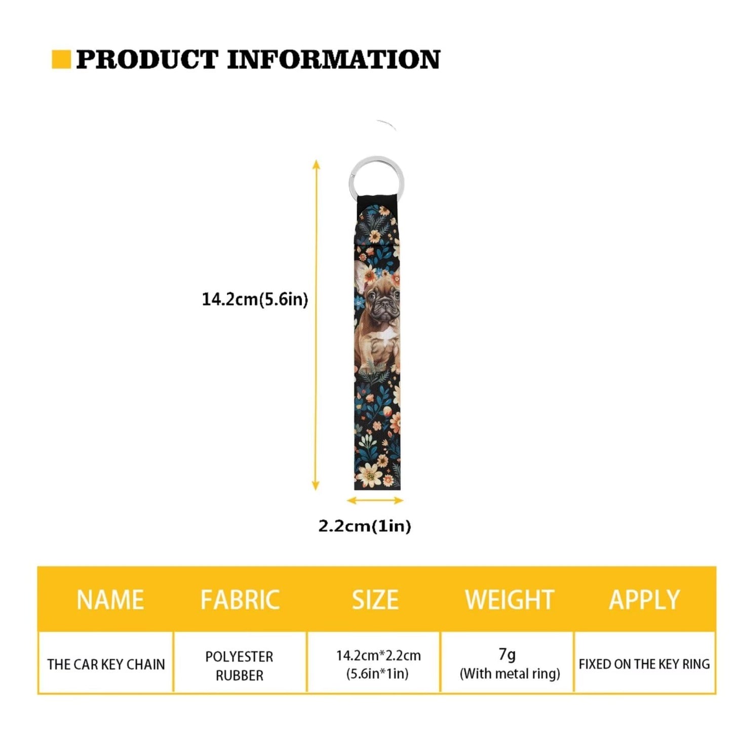 Suobstales French Bulldog Floral Print Chapstick Holder 1 Keychain Wristlet Lanyards 1 Mini Bottle Keychain Holder, Neoprene Travel Bottle Keychain Holders Set of 3