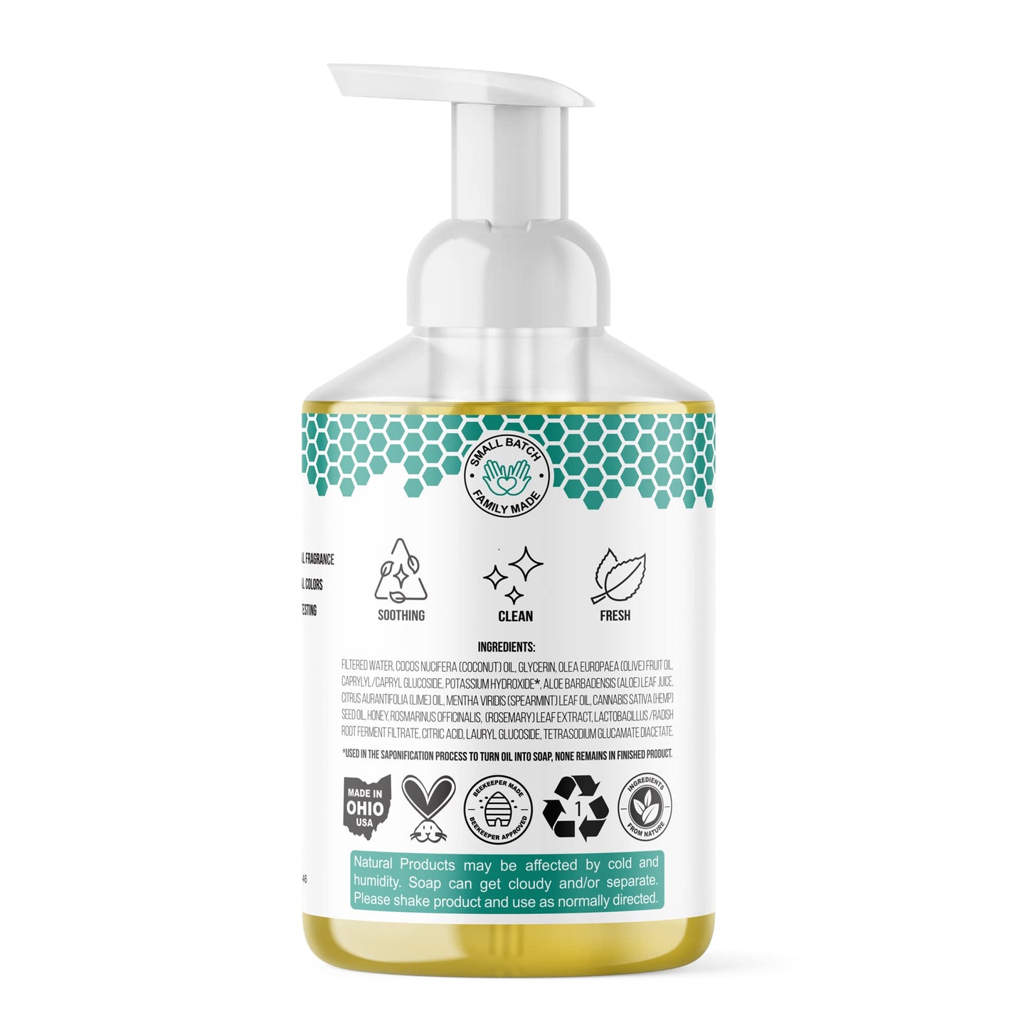 Beessential All Natural Bulk Foaming Hand Soap Refill, 16 oz 2 Pack Spearmint | Made with Moisturizing Aloe & Honey - Made in the USA