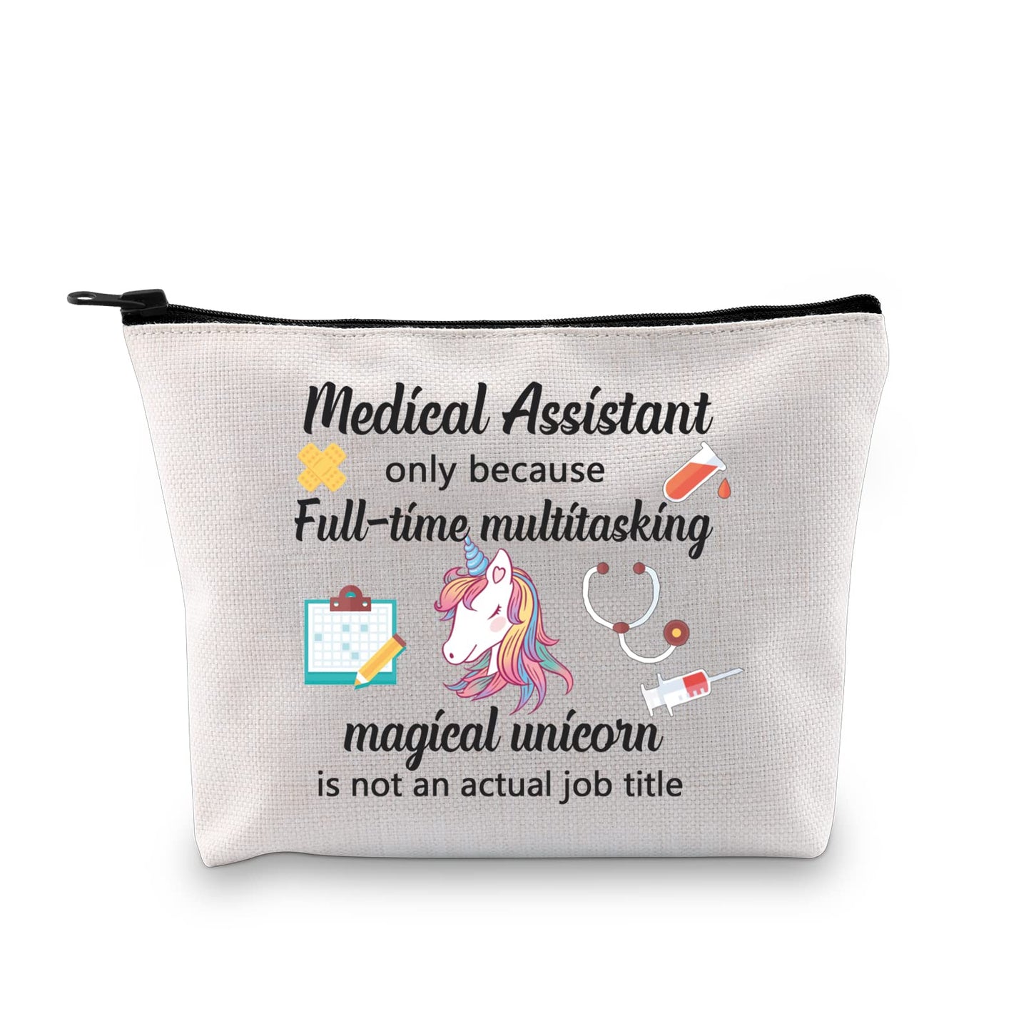 MBMSO Medical Assistant Makeup Bag MA Gift for Nurse Medical Assistant Graduation Gift Cosmetic Pouch Bag Unicorn Bag (Medical Assistant bag)