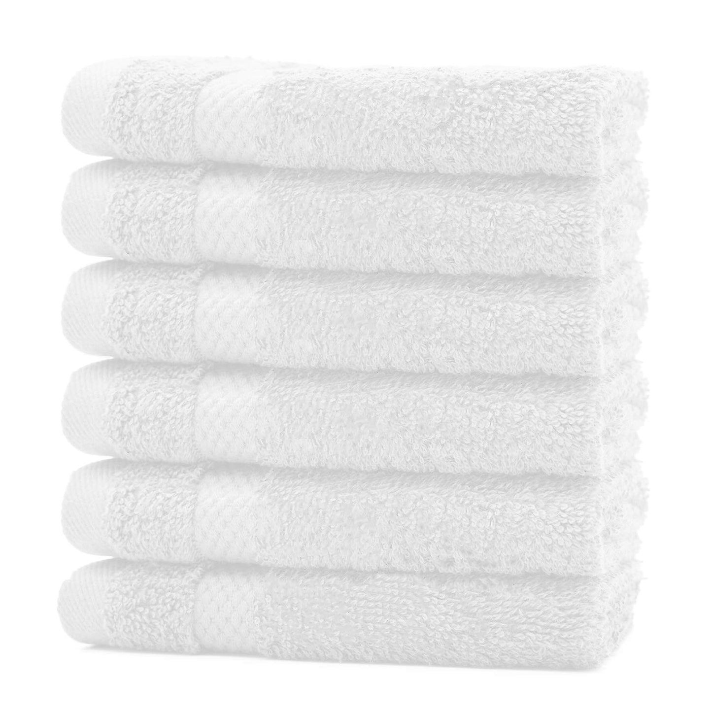 DAN RIVER 100% Cotton Face Towels 12 Pack - Premium Quality Washcloths Highly Absorbent Towels for Bathroom, Spa, Gym - Quick Dry Essential for Daily Use 12x12 in, 600 GSM – White