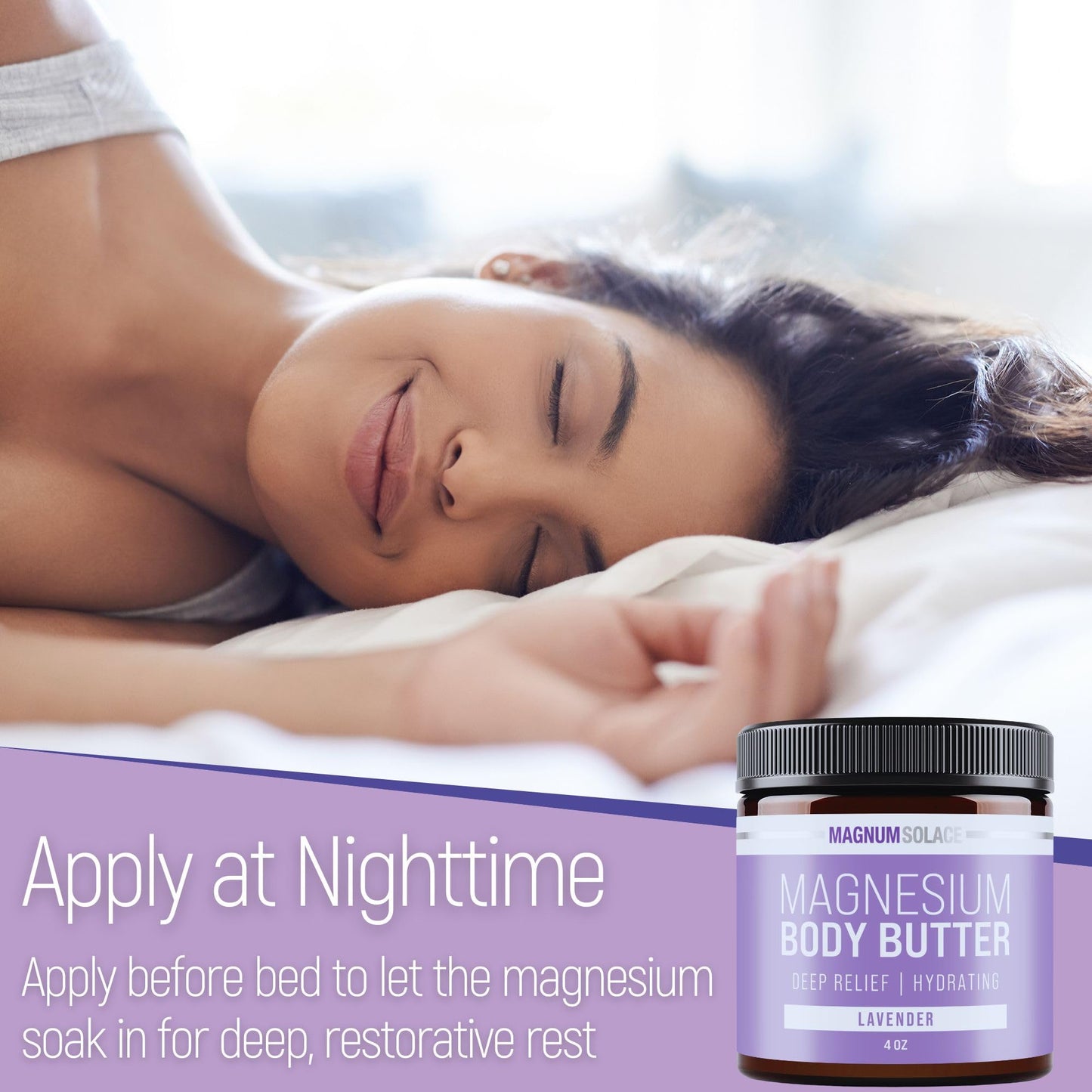 Magnesium Body Butter - Nighttime Magnesium Cream - Lightly Scented (Lavender)