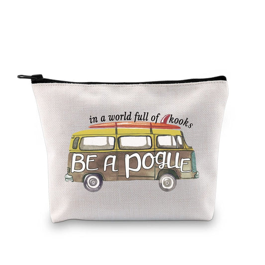 GJTIM OBX Inspired Surf Van Travel Zipper Pouch In A World Full of Kooks Be A Pouge Makeup Bag (Be A Pogue Makeup)