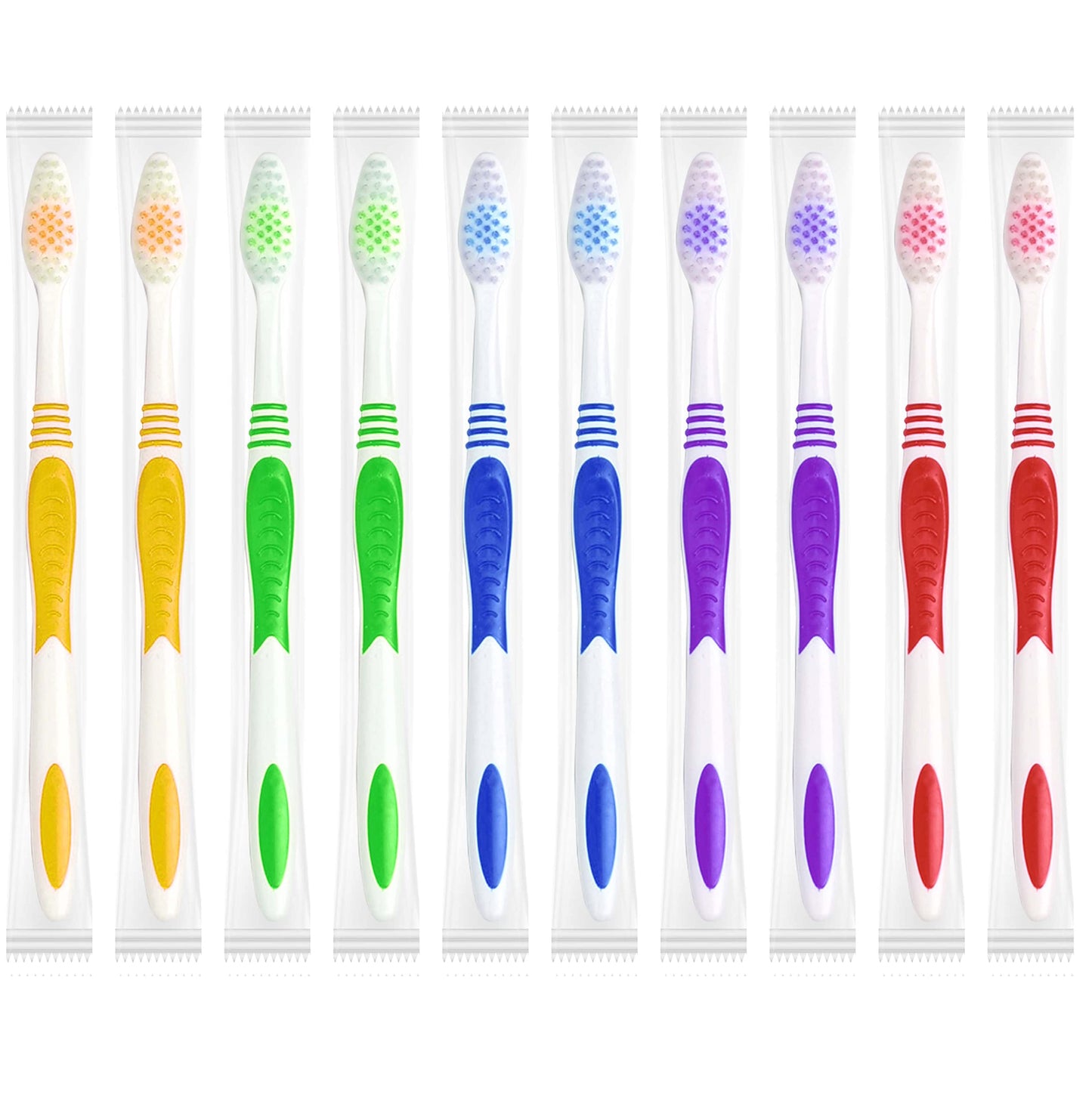 EcoFox Bulk Toothbrushes 25 Pack | Individually Wrapped Travel Toothbrush Set for Adults & Kids | Made with a Medium-Soft Large Brush Head | BPA-Free & Disposable!