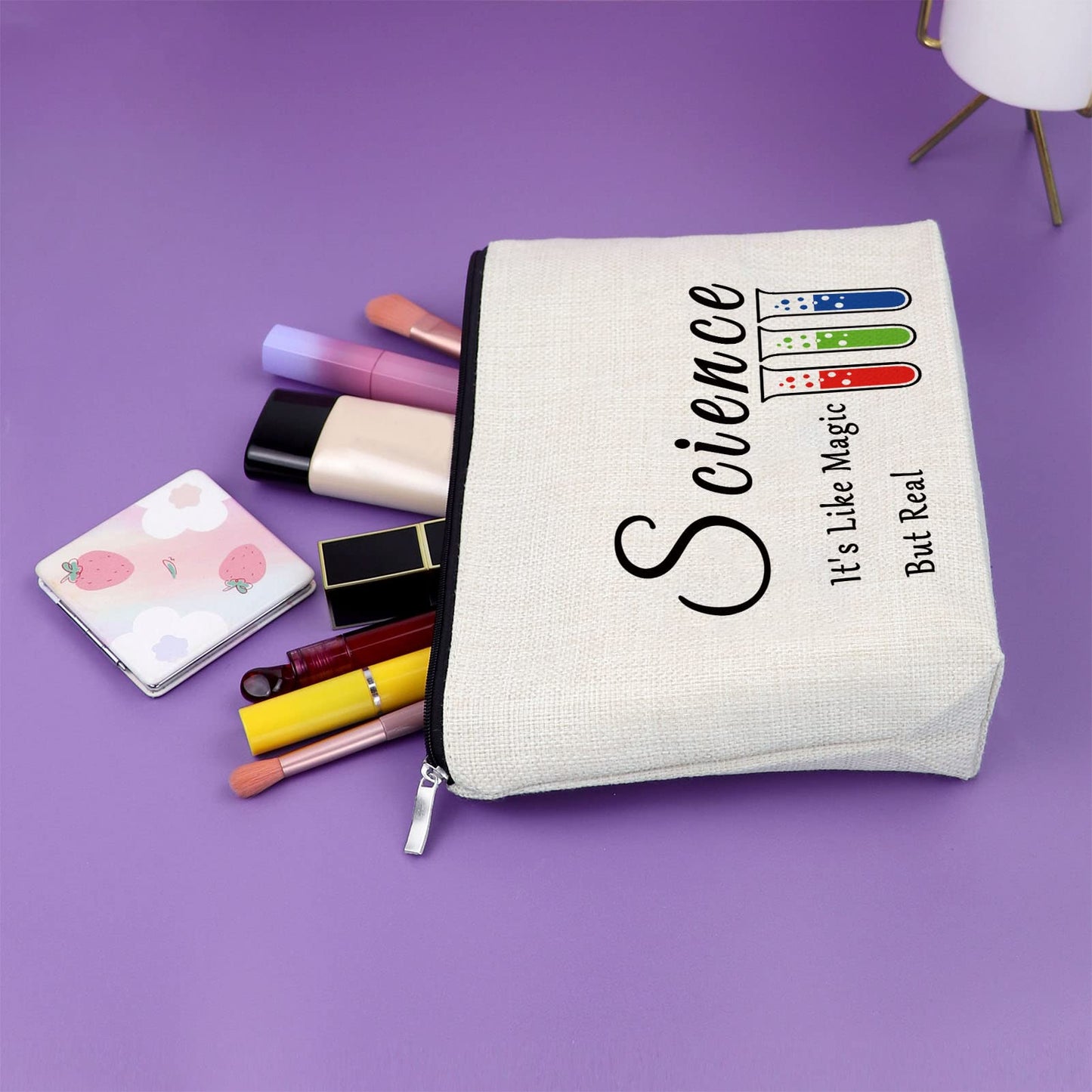 Sazuwu 3PCS Science Gifts Makeup Bag Teacher Appreciation Gifts for Women Science Student Graduation Gifts Scientist Lovers Cosmetic Bag Chemistry Science Gift Birthday Christmas Gifts