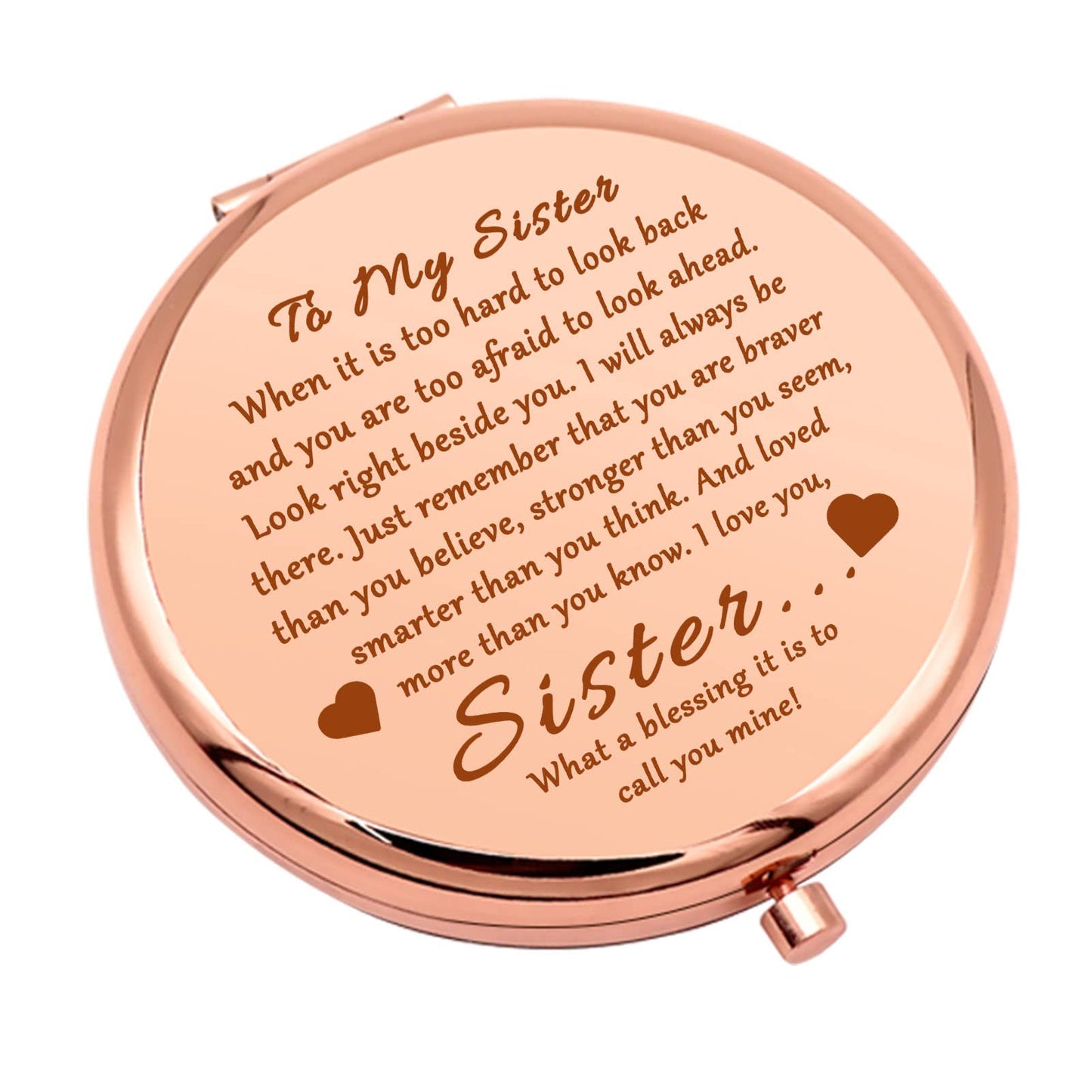 Sisters Gift from Sister Friendship Gift for Girls Compact Makeup Mirror for Bestie Friend Sisters Birthday Gift Ideas Soul Sister Gifts for Women Folding Makeup Mirror Wedding Graduation Gifts