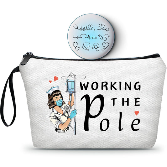 KONSOM Gifts for Nurses Females,Nurse Practitioner Gifts,Cool Gifts for Nurses,Gifts for Nurses,Cosmetic Bag with Mirror,Nursing Gifts for New Nurses,Friends Gifts,Nurse Accessories for Work