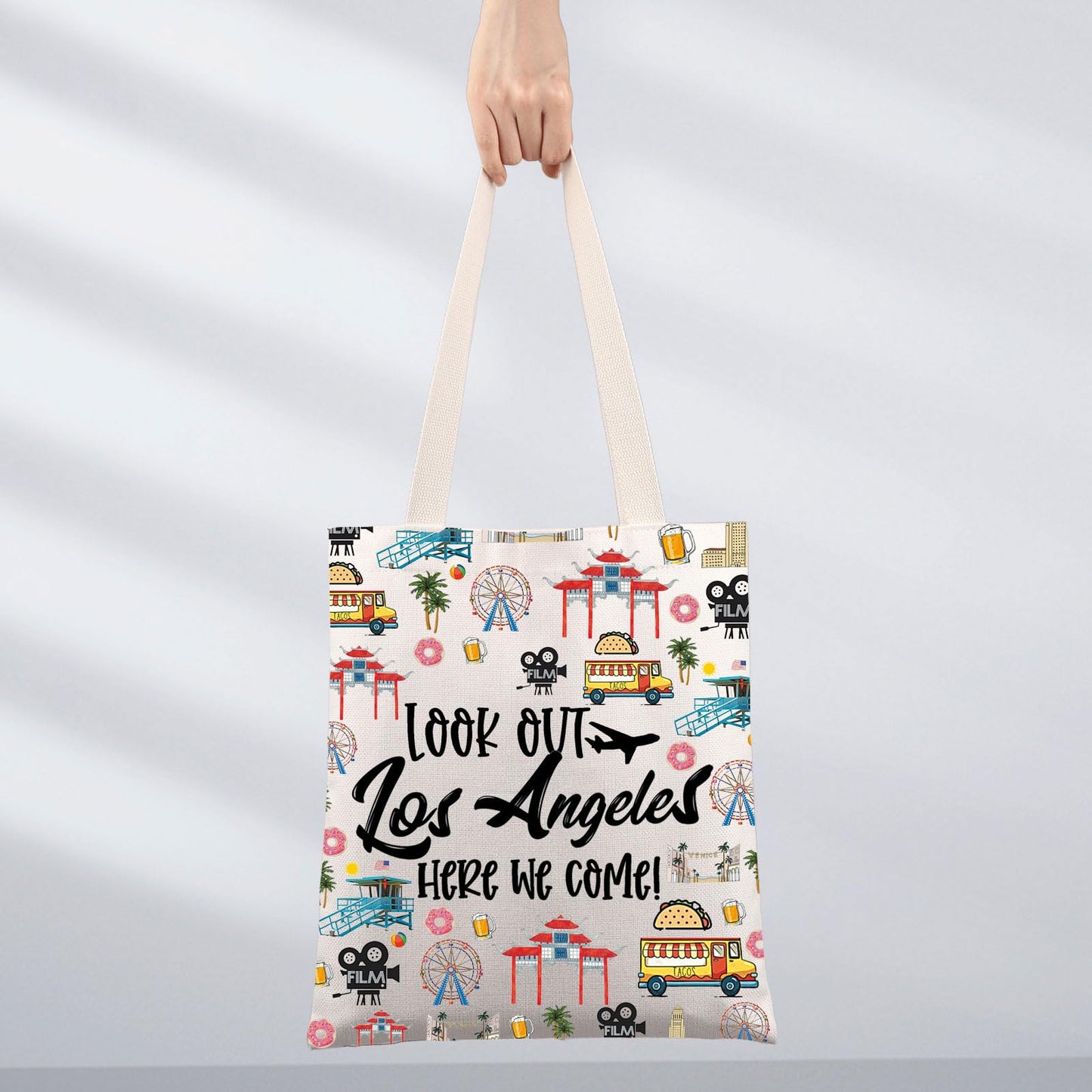 JNIAP Los Angeles Makeup Bag Los Angeles Trip Gifts Los Angeles Travel Bag Los Angeles Toiletry Bag Los Angeles Travel Gifts (look los angeles TG)