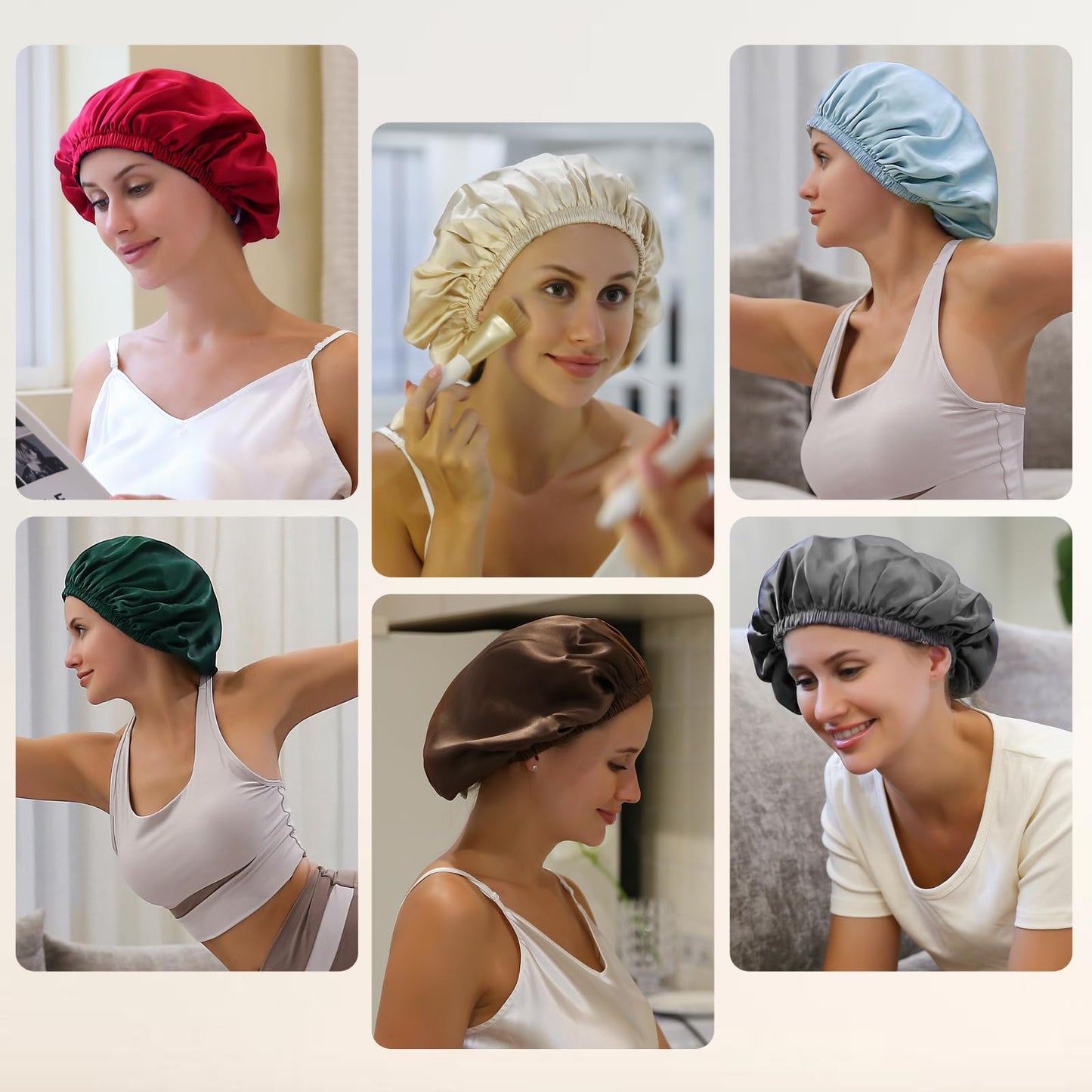 ZIMASILK 100% Mulberry Silk Bonnet for Sleeping Women Long Hair Double Layer Silk Hair Wrap with Adjustable Band Natural Silk Bonnet for Hair Care Stay On Head (1Pc, Light Blue)