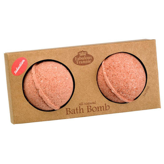 Fabulous Frannie Seduction Romance Natural, Handmade Bath Bomb Set, Rich in Essential Oil, Mineral Salt, Coconut Oil, Witch Hazel, Fizzies to Moisturize Skin 2.5oz (Pack of 2)