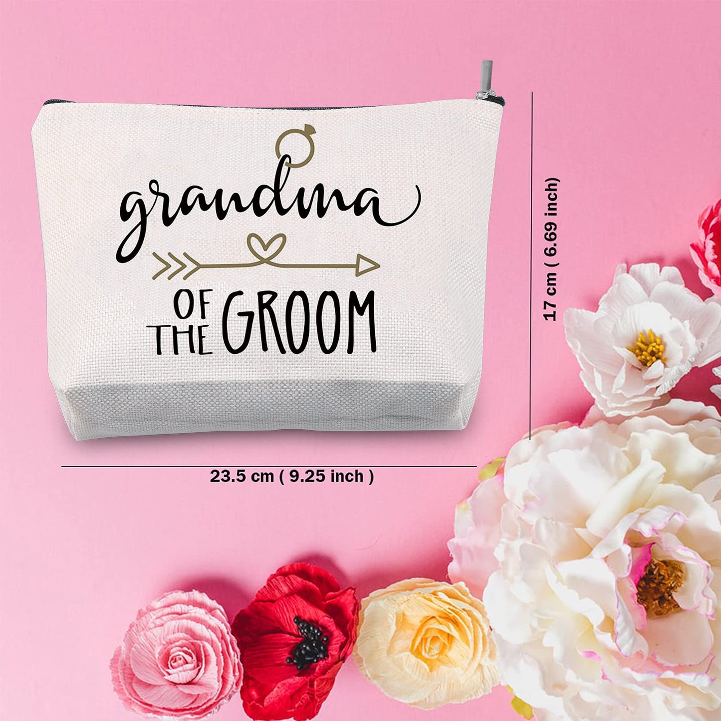 TSOTMO Grandma Grandmother Gift Groom Grandma Gift Grandma of The Groom Makeup Bag Wedding Dinner Gift (Grandma Groom)