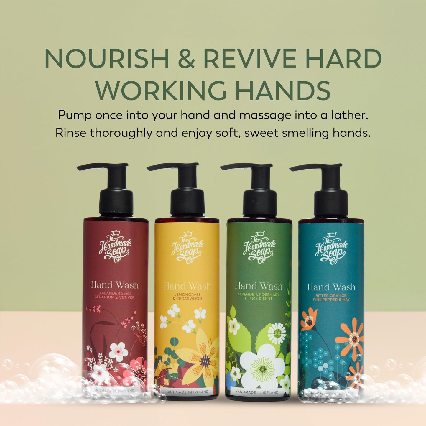 The Handmade Soap Company Hand Wash, Lavender, Rosemary, Thyme & Mint Liquid Hand Soap, Natural Liquid Soap, Moisturizing Hand Soap, Cruelty Free & Vegan Hand Soap, 10 fl oz