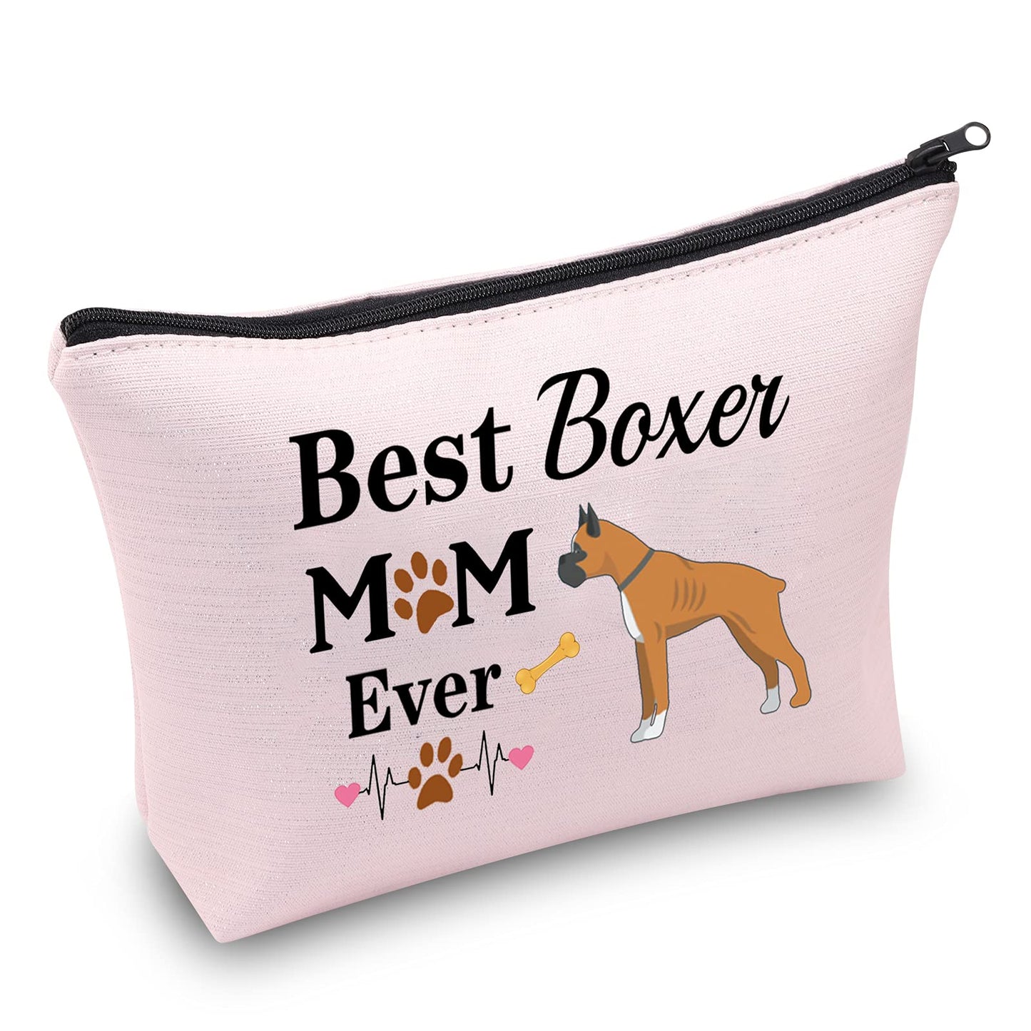 Boxer Mom Gifts Boxer Cosmetic Bag Best Boxer Mom Ever Makeup Bag Boxer Lover Gifts for Boxer Owner Travel Bag Toiletry Bag Organizer Case Purse Pouch (Boxer Mom Cosmetic Bag)