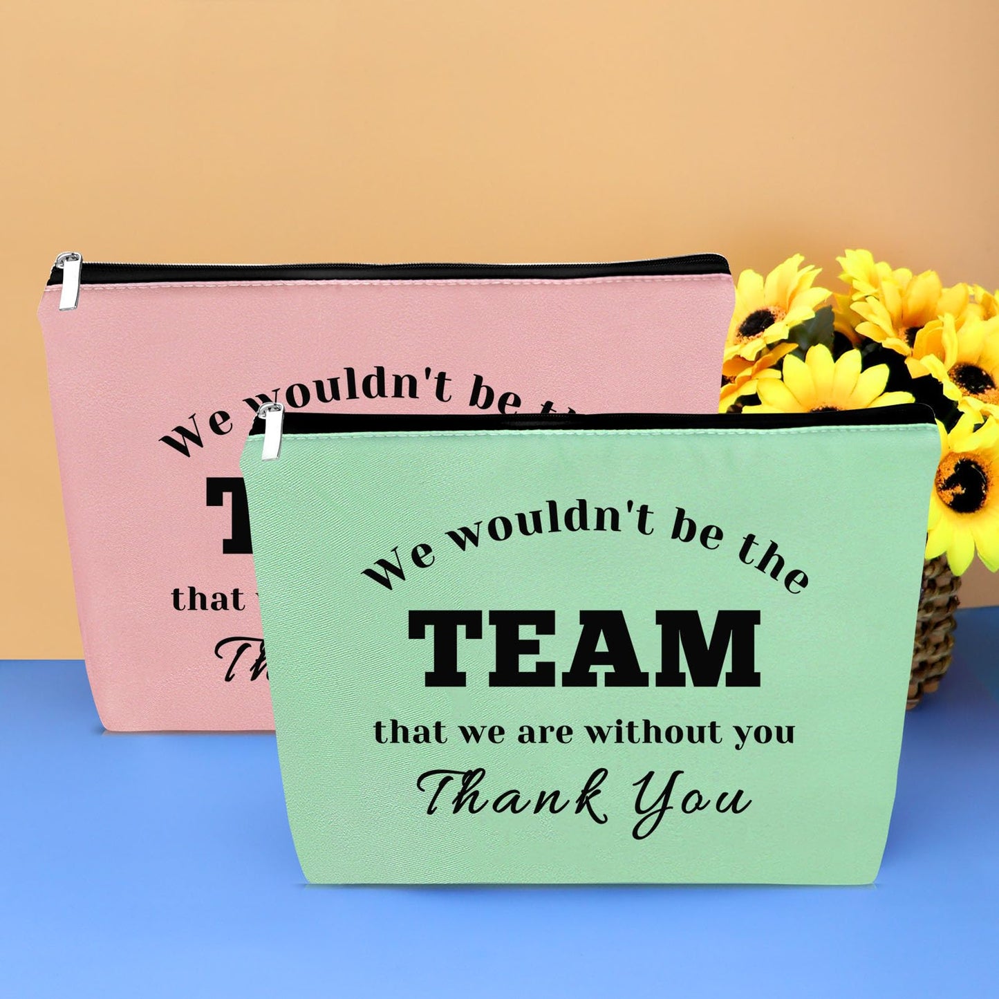 Boss Gift 2 Pcs Leader Appreciation Gift for Women Makeup Bags Coach Thank You Gift Colleague Coworker Leaving Gift Cosmetic Bag Boss Day Thanksgiving Birthday Gifts for Team Coach Leader Employee