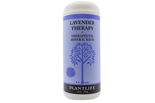 Plantlife Lavender Therapy Bath Salts - Straight from The Plant Natural Aromatherapy Bath Salts - Balance, Calm, and Release Tension in The Body - Made in California 16 oz