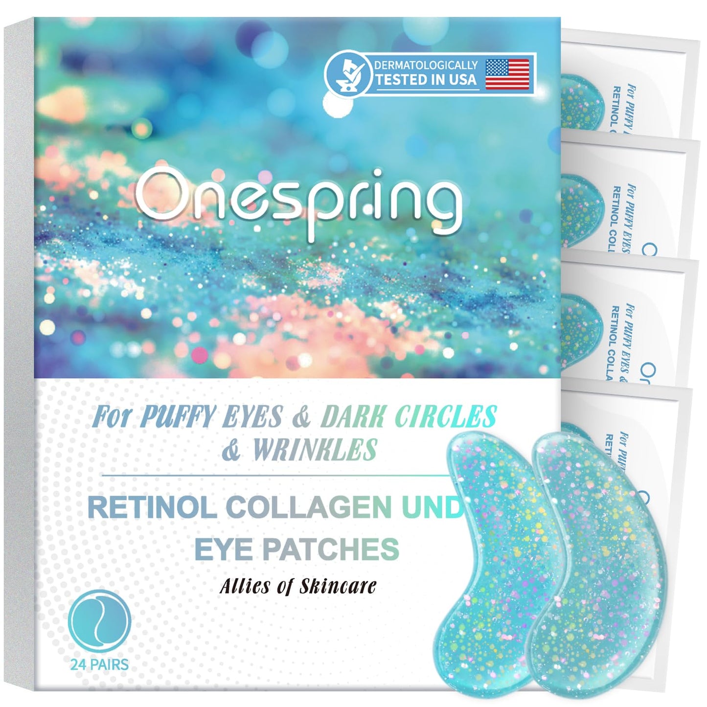 Under Eye Patches for Puffy Eyes - 24 Pairs Retinol Collagen Eye Gel Pads, Reduce Wrinkles, Puffy Eyes, Eye Bags - Eye Mask Skincare, Anti Aging & Face Moisturizer