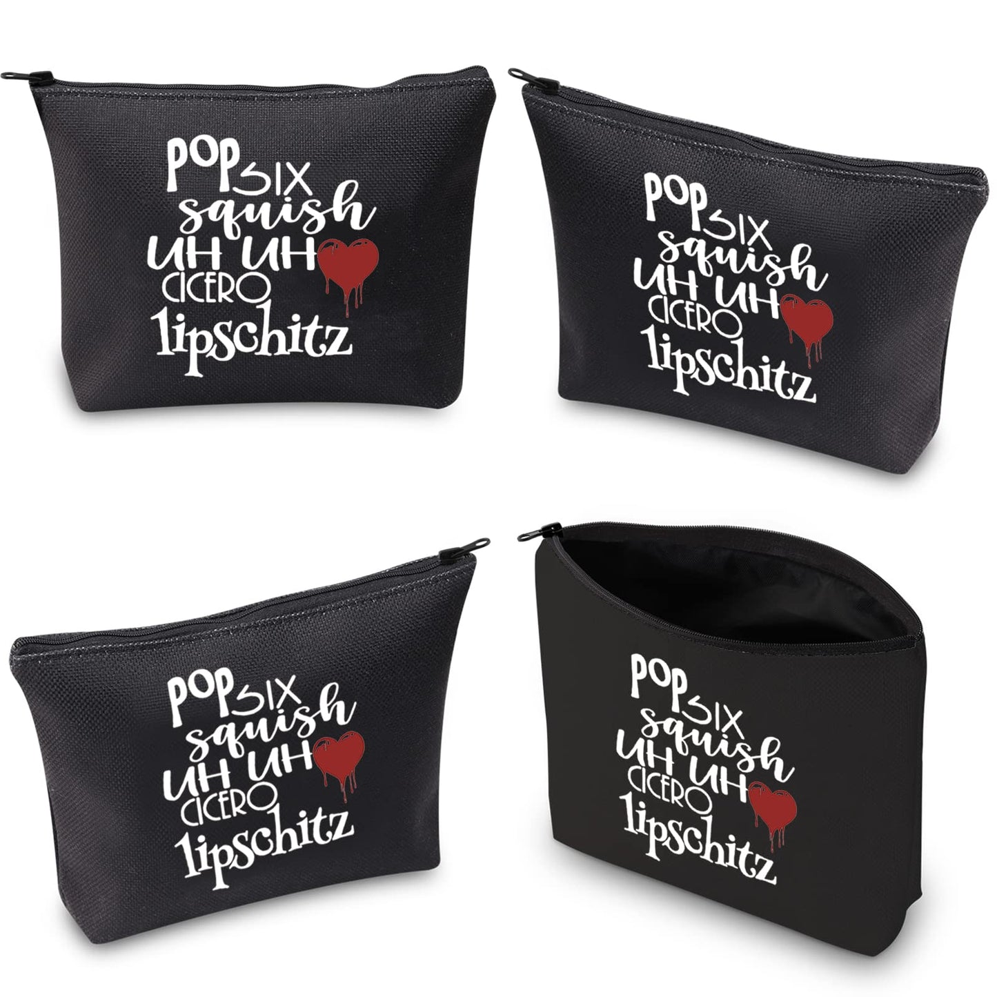 WCGXKO Chicago Musical Inspired Gift Six Squish Uh Uh Cicero Lipschitz Zipper Pouch Cosmetic Bag (POP SIX black)