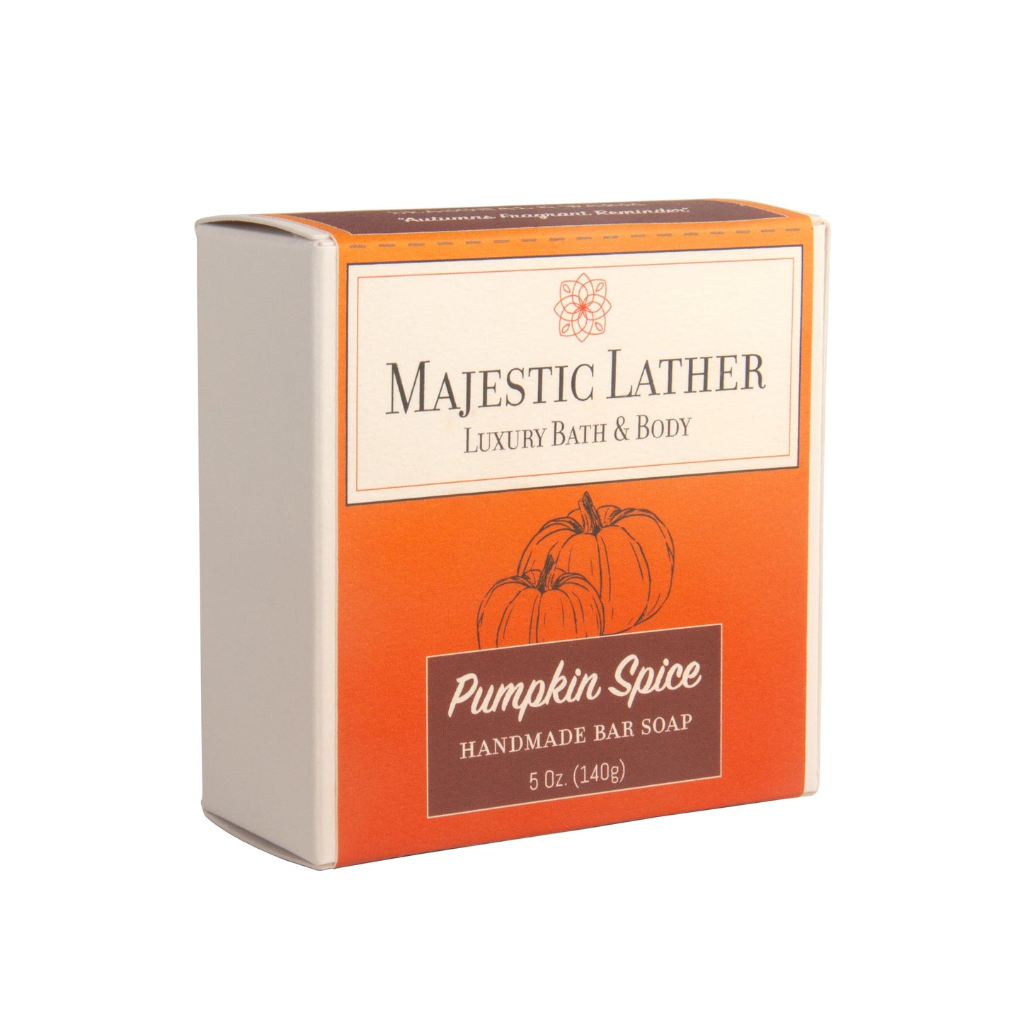 Majestic Lather Pumpkin Spice Luxury Bar Soap for Face & Body - Skin Soothing, Gentle Cleansing, Moisturizing & Nourishing - Shea Butter & Natural Oils. Cold Process. For All Skin Types