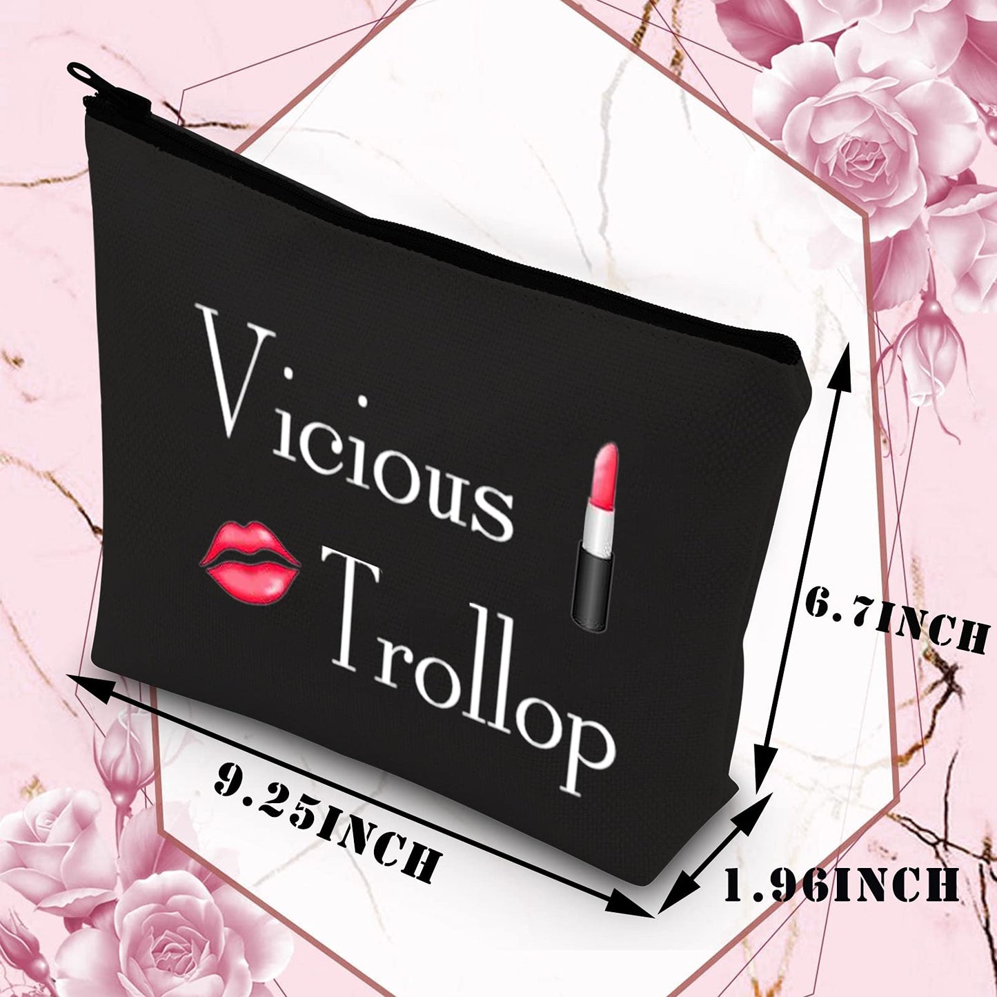 BDPWSS Vicious Trollop Bride Wedding Cosmetic Bag For Friend Bff Bride To Be Makeup Pouch Bridal Shower Gift (Vicious Trollop bl)