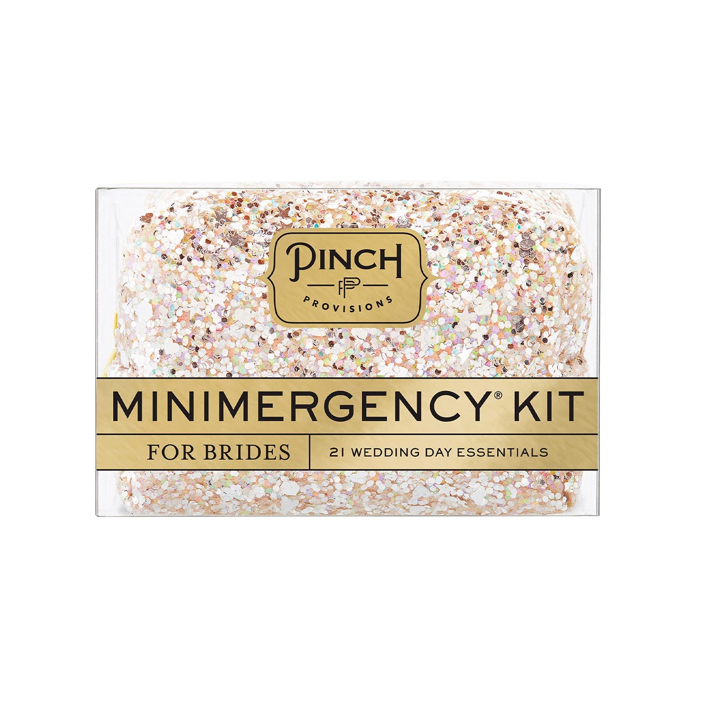 Pinch Provisions Minimergency Kit for Brides, Pink Diamond, includes 21 Must-Have Emergency Essential Items for Your Big Wedding Day, Compact, Multi-Functional Zipper Pouch, Perfect Survival Kit Gift