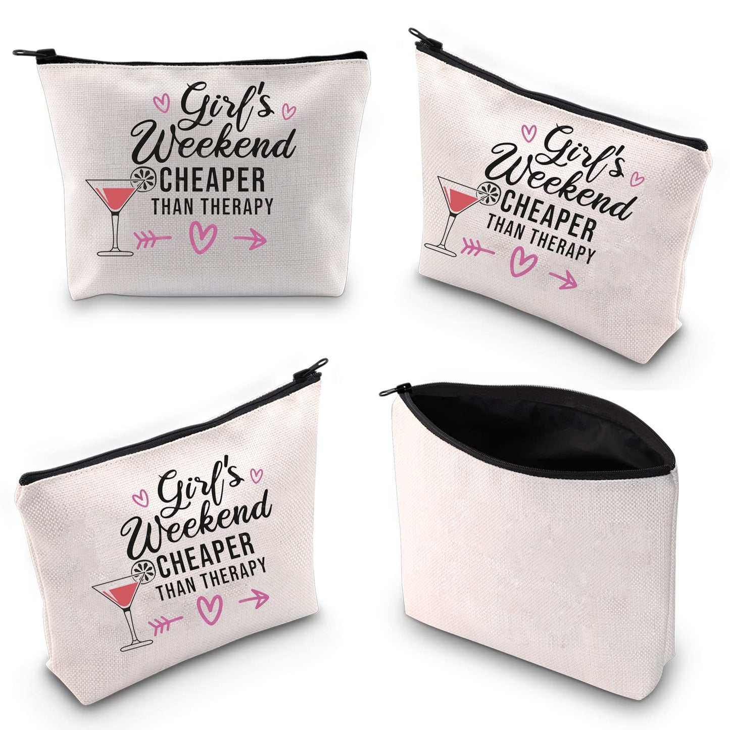 WCGXKO Weekend Cheaper Than Therapy Zipper Pouch Makeup Bag Weekend Trip Gift for Best Friend(Weekend Cheaper)