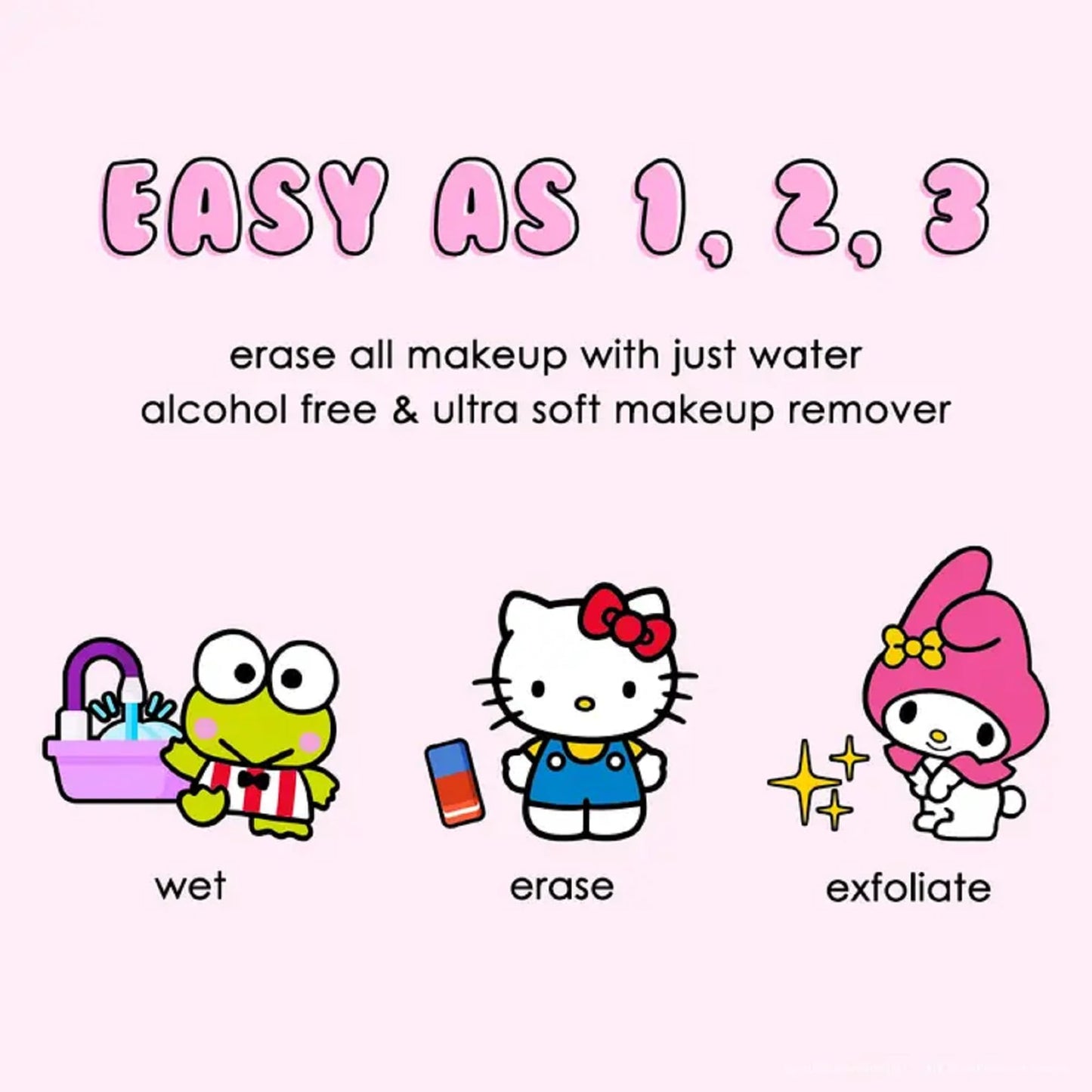 The Original MakeUp Eraser, 7-Day Set, Erase All Makeup With Just Water, Including Waterproof Mascara, Eyeliner, Foundation, Lipstick, Sunscreen, and More! (Hello Kitty and Friends), 7ct.