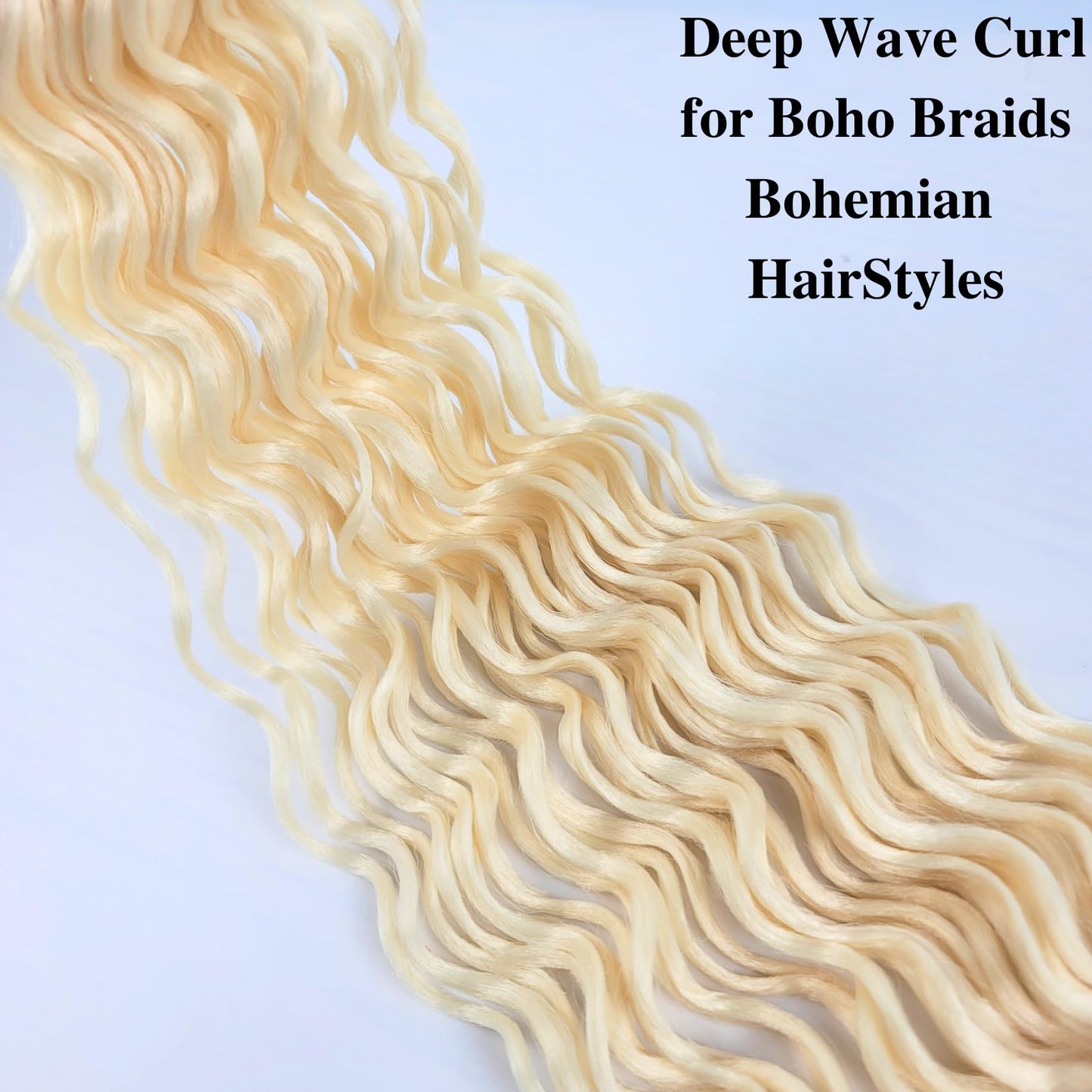 Blonde Curly Braiding Hair 613 Deep Wave Curly Braiding Hair for Boho Braids Crochet Braids Deep Wave 24 inch