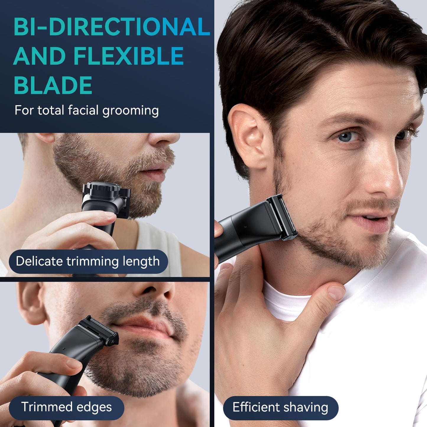 Body Hair Trimmer for Men,Electric Groin & Pubic Hair Trimmer,Mens Body Groomer Kit for Privates,Waterproof Wet/Dry Body Shaver, Comes with Two Replacement Blade and Comb Accessories