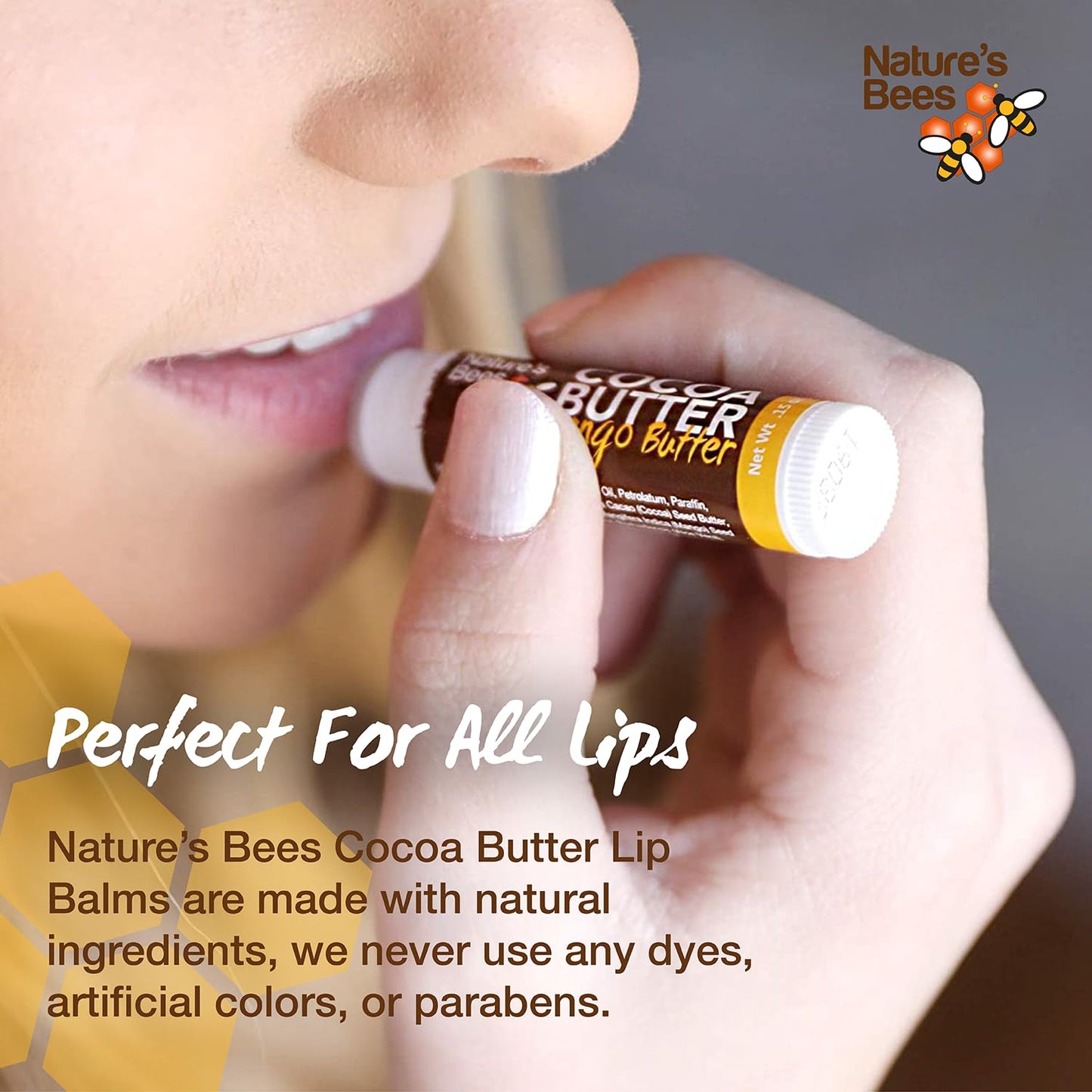 Nature's Bees - Cocoa Butter Lip Balm Moisturizer - Refresh 24 Pack, 3 Flavors - Coconut, Cherry, & Mint - Made w/Coconut Oil, Beeswax, Vitamin E, Aloe, Shea Butter - Made in the USA - 0.15oz (4.2g)