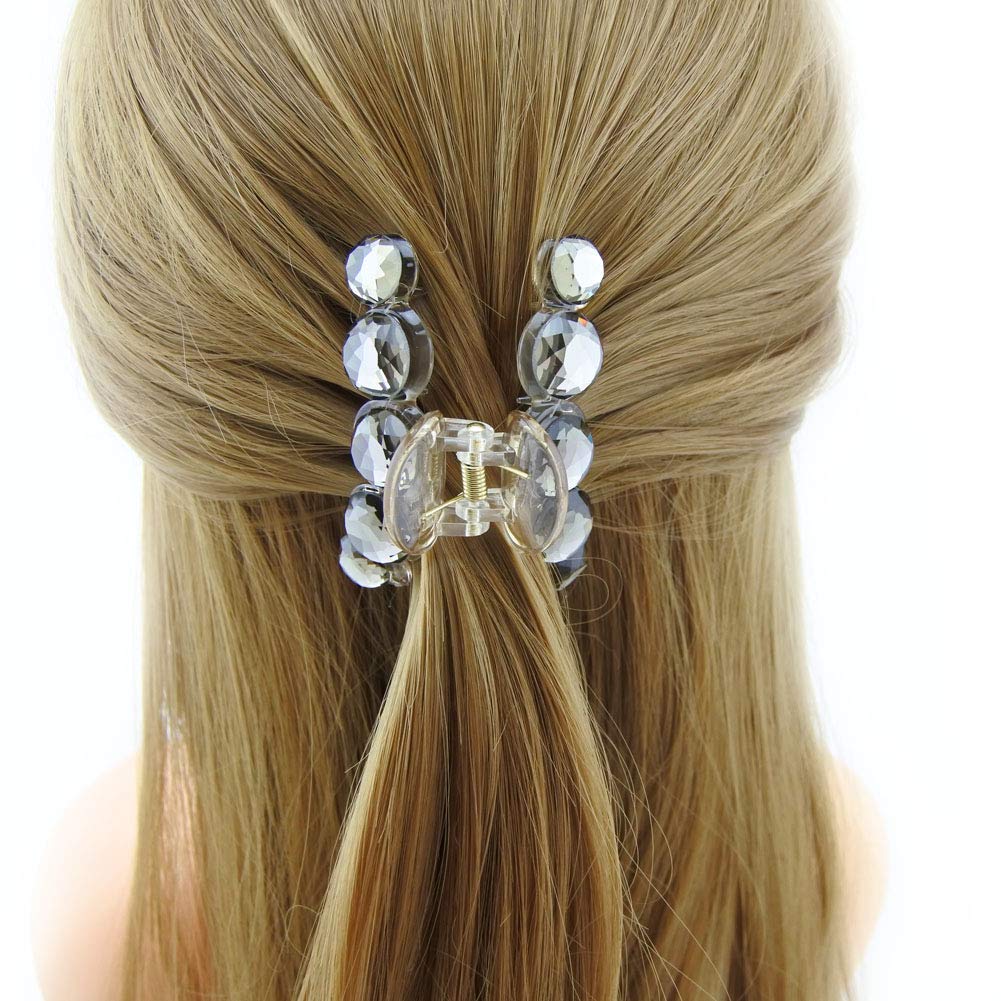 Meilliwish Sparkling Beautiful Hair Claw Clip for Women 1 PCS(D86)(Brown)