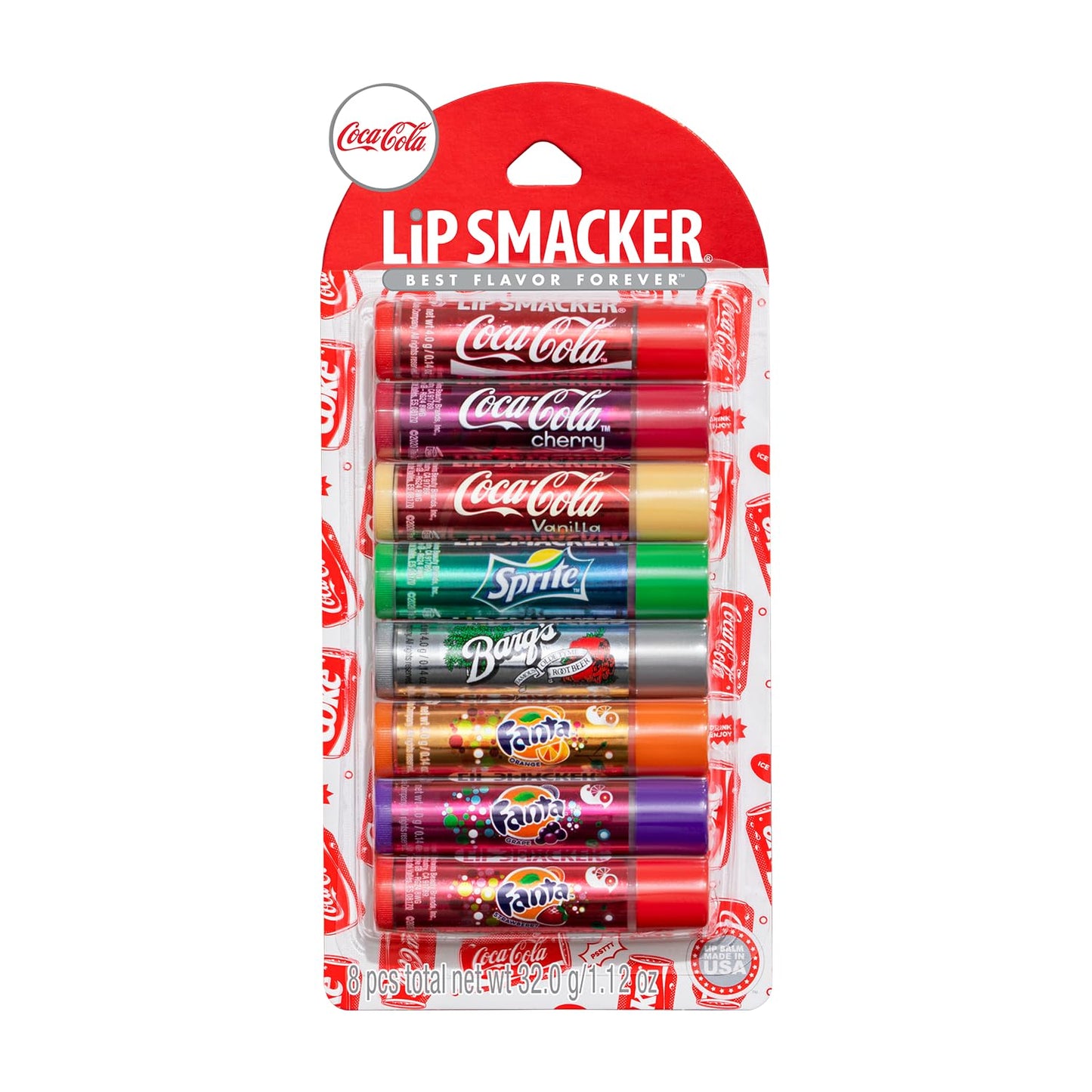 Lip Smacker Coca-Cola 8 Flavored Balms & Cotton Candy Lip Balm Bundle