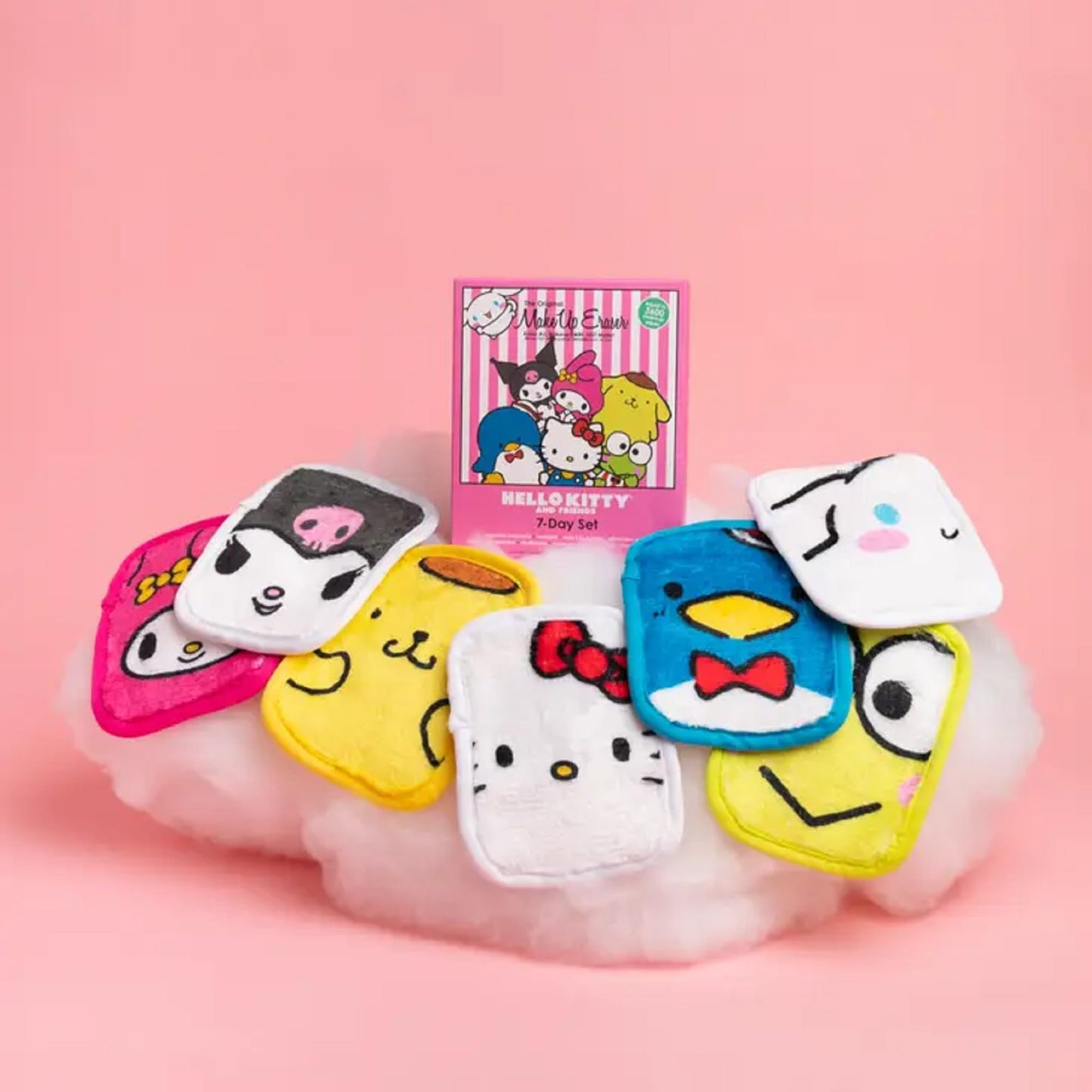 The Original MakeUp Eraser, 7-Day Set, Erase All Makeup With Just Water, Including Waterproof Mascara, Eyeliner, Foundation, Lipstick, Sunscreen, and More! (Hello Kitty and Friends), 7ct.