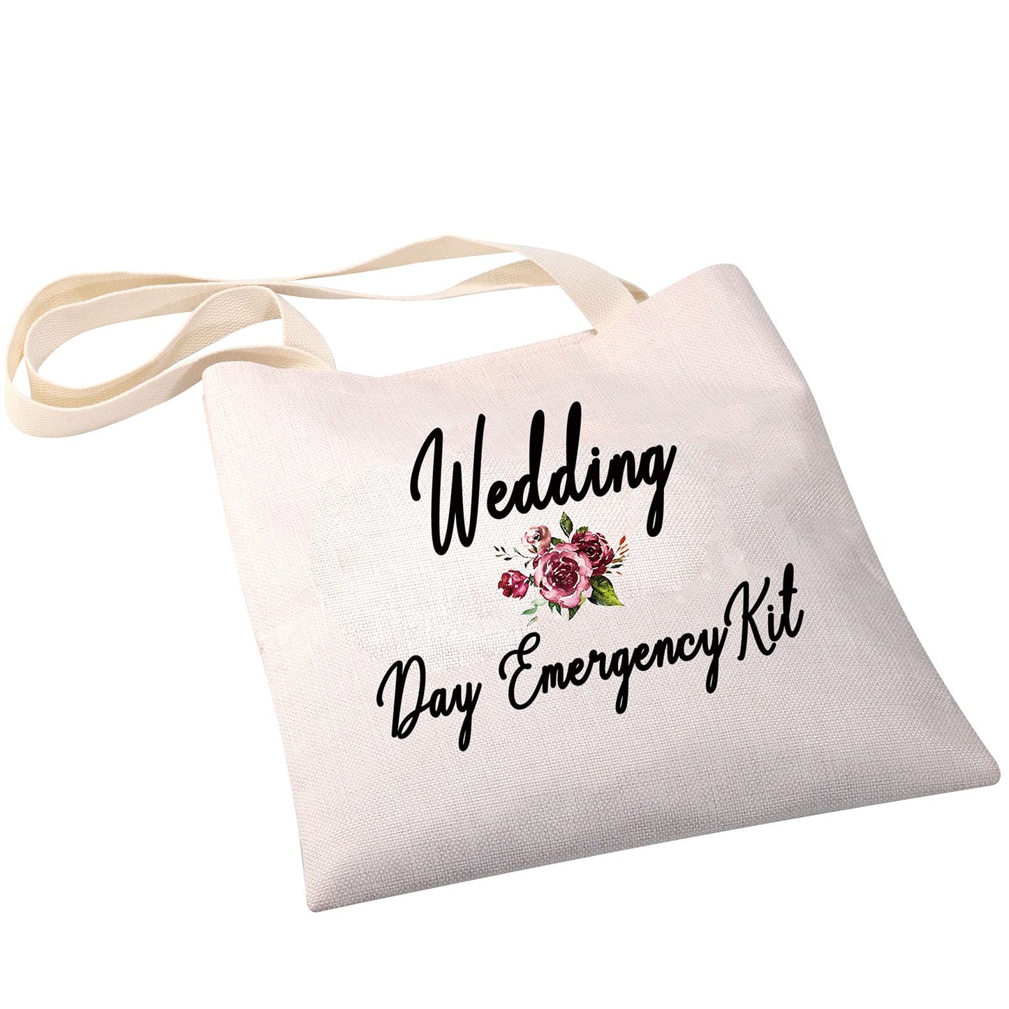 PXTIDY Bride Wedding Day Emergency Kit Bridal Shower Gift Wedding Survival Kit Makeup Bag Bride To Be Gift (tote bag)