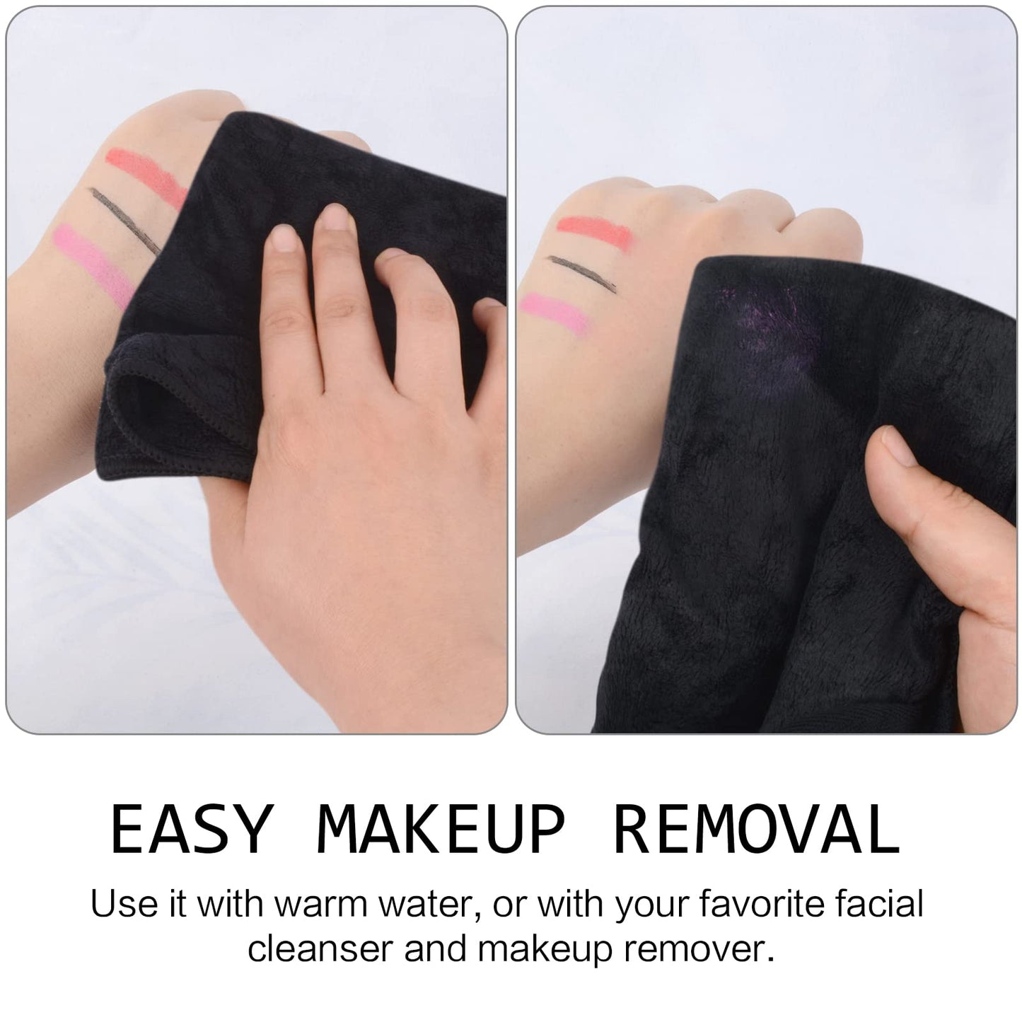 SINLAND Microfiber Makeup Remover Cloth Reusable Face Cloth for Washing Face Super Soft Face Towels for Cleansing 12inch x12 inch