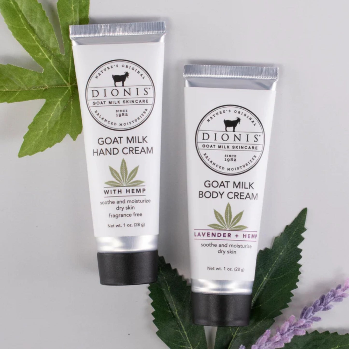 Dionis Goat Milk Skincare Milk & Hemp Hand Cream Gift Set - Unscented Hemp Seed Oil Cannabis Sativa Blended Lotions - Soothe & Relieve Dry, Itchy Hands - Deeply Moisturize & Restore Skin, 2 1 oz Tubes