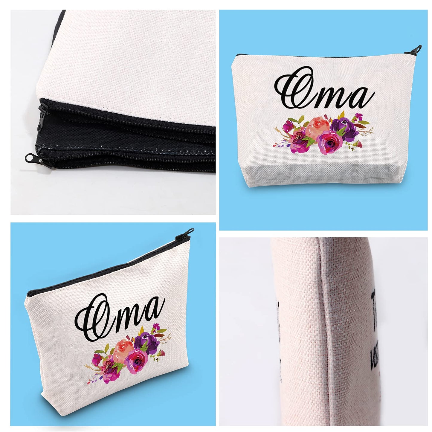 GJTIM Oma Gift Oma Makeup Bag Travel Toiletry Bag Grandma Birthday Gift Mother's Day Gift for Oma (Oma Bag)