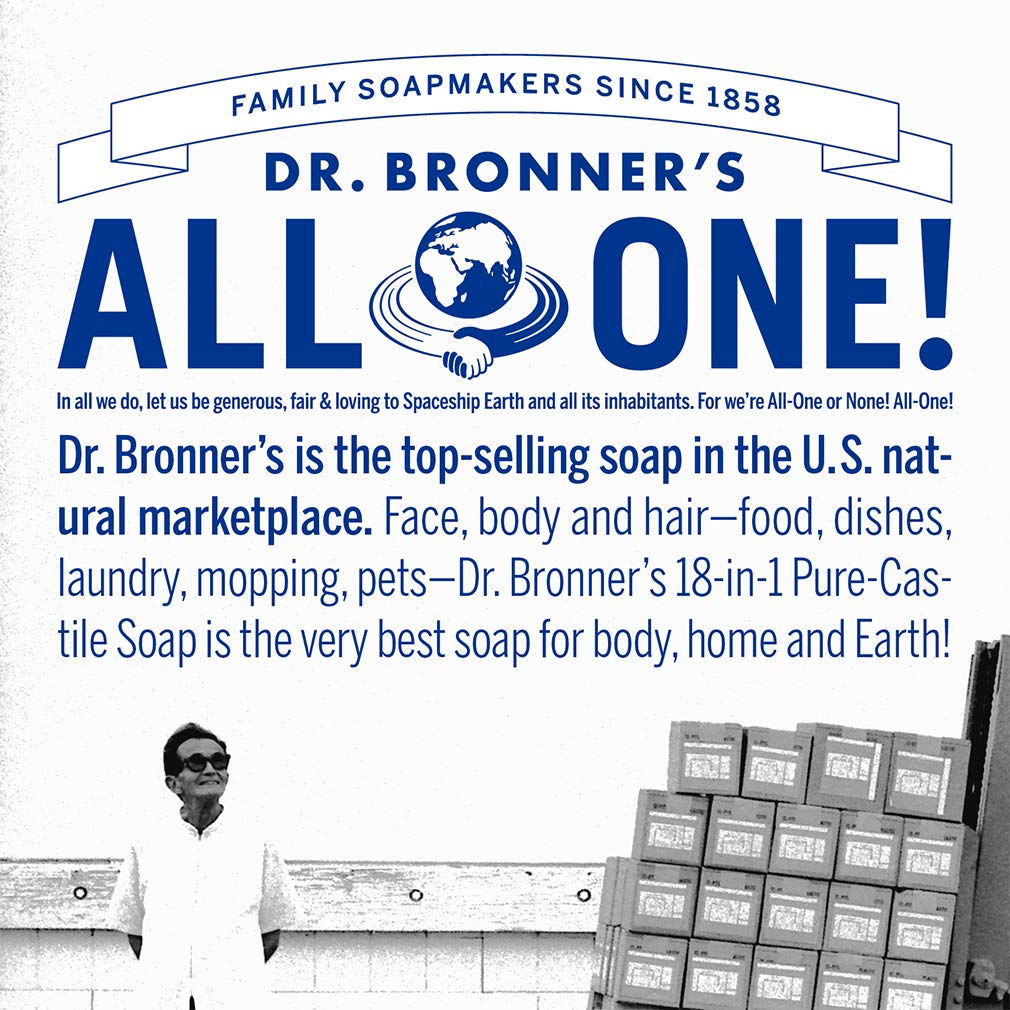 Dr. Bronner's - Pure-Castile Liquid Soap (Peppermint, 2 ounce, 2-Pack) - Made with Organic Oils, 18-in-1 Uses: Face, Body, Hair, Laundry, Pets and Dishes, Concentrated, Vegan, Non-GMO