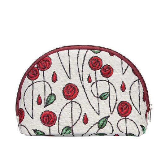 Signare Tapestry Cosmetic Bag Toiletry Makeup Bag for Women With Charles Rennie Mackintosh Rose Design (COSM-RMSP)