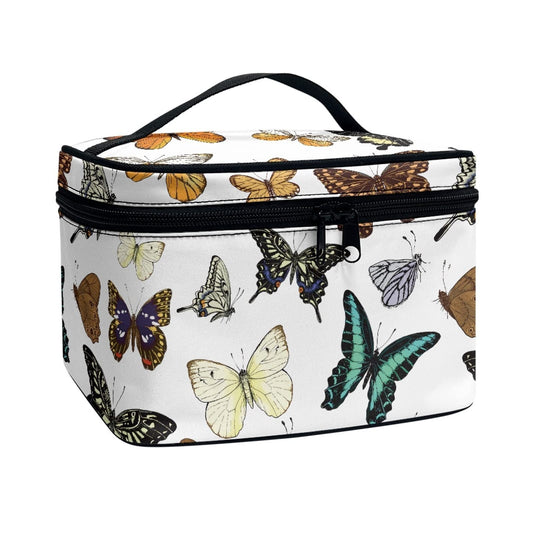 Horeset Butterfly Print Women's Makeup Bag Waterproof Pouch Toiletry Bag Accessories Organizer with Smooth Two-Way Zipper