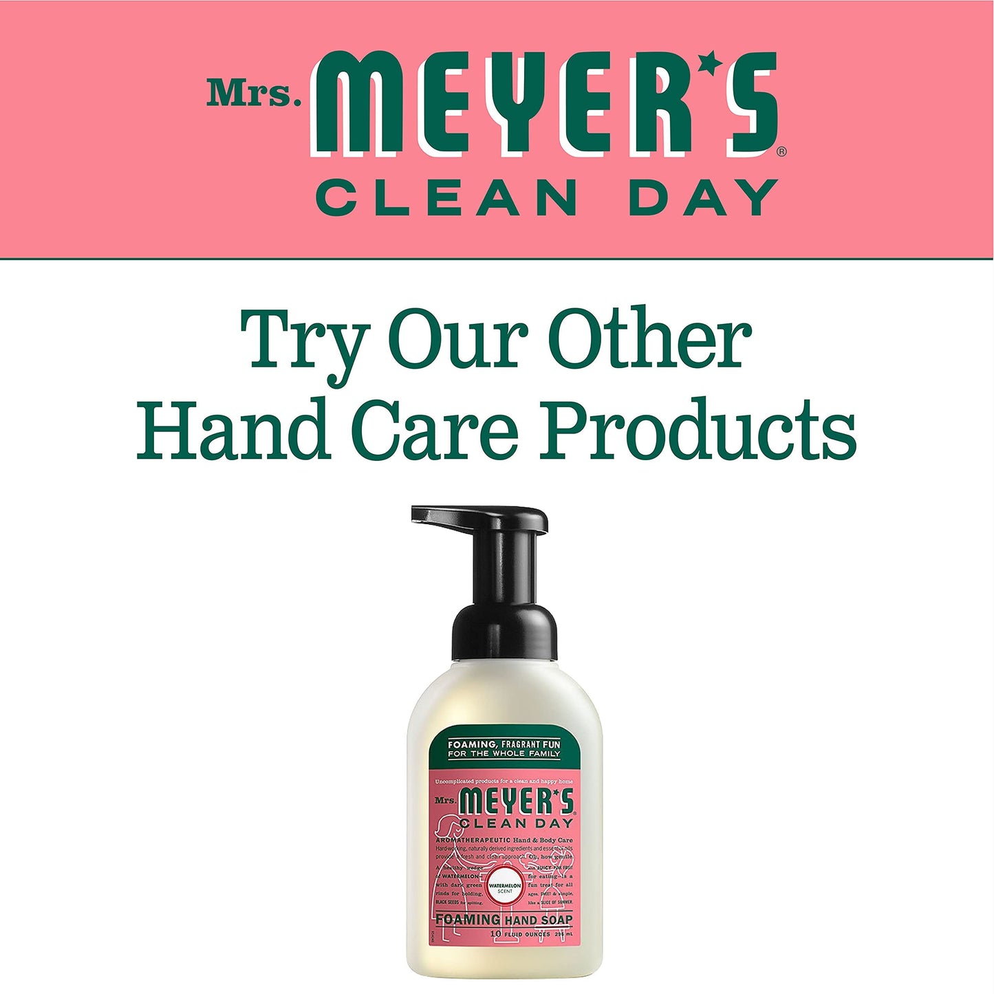 MRS. MEYER'S CLEAN DAY Foaming Hand Soap, Watermelon, 10 OZ. (Pack of 4)