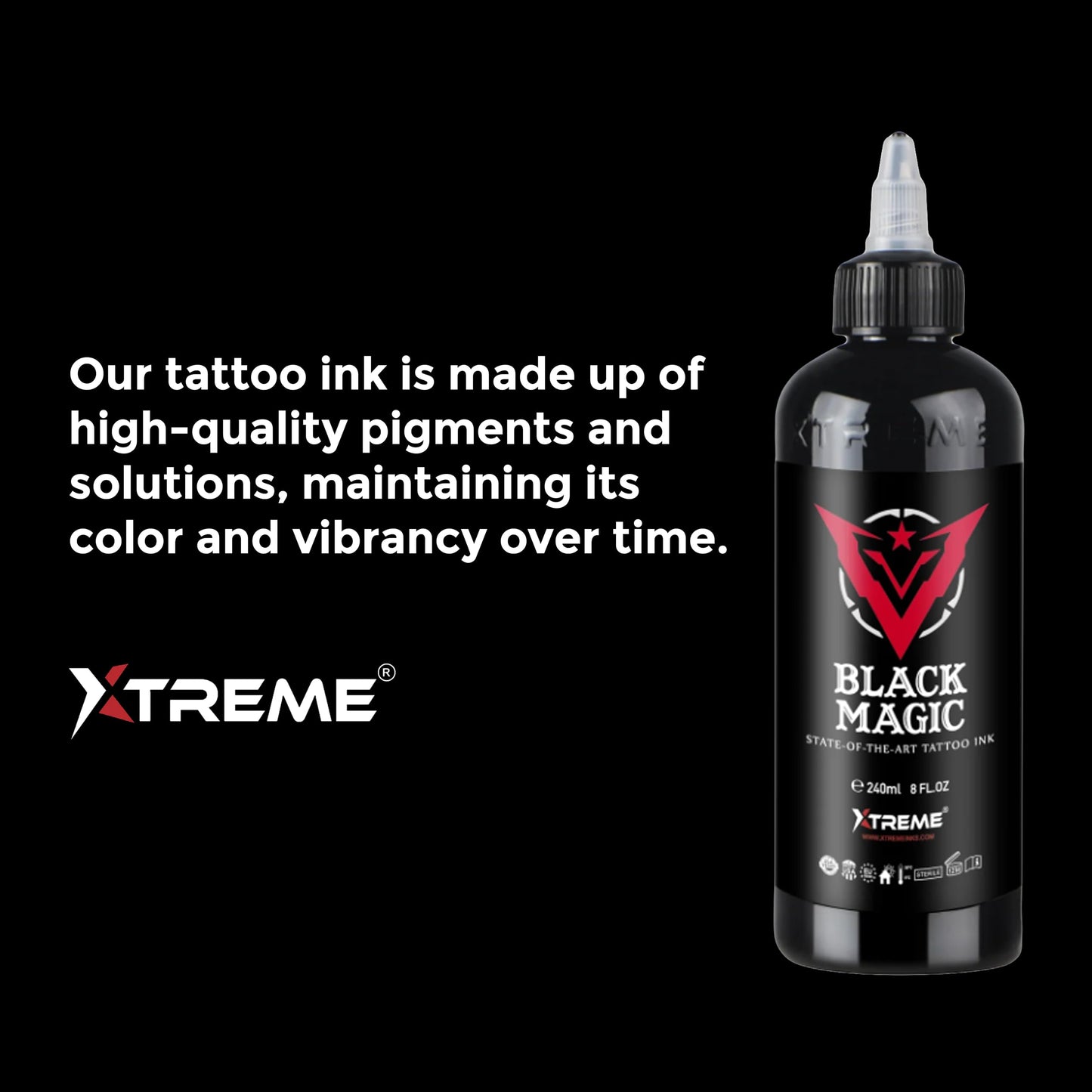 Xtreme Tattoo Ink, Versatile Medium Viscosity for Precision Tattooing, Rich Hue, Quick Healing, Acrylic-Free, Water Based and Premium Quality - Ready-to-Use Tattoo Ink (Dark Red, 1 oz)