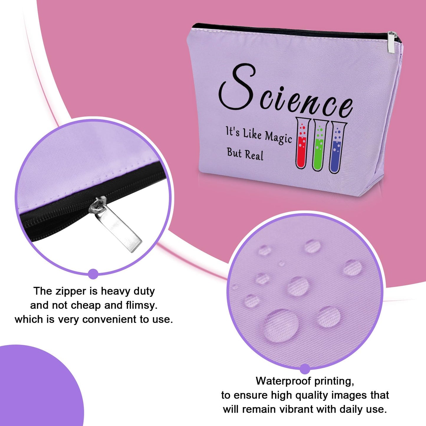 Sazuwu 3PCS Science Gifts for Women Makeup Bag Data Scientist Funny Gift Science Teacher Gifts for Adults Cosmetic Bag Science Lovers Gifts Ideas Science Themed Gifts Birthday Graduation Gift