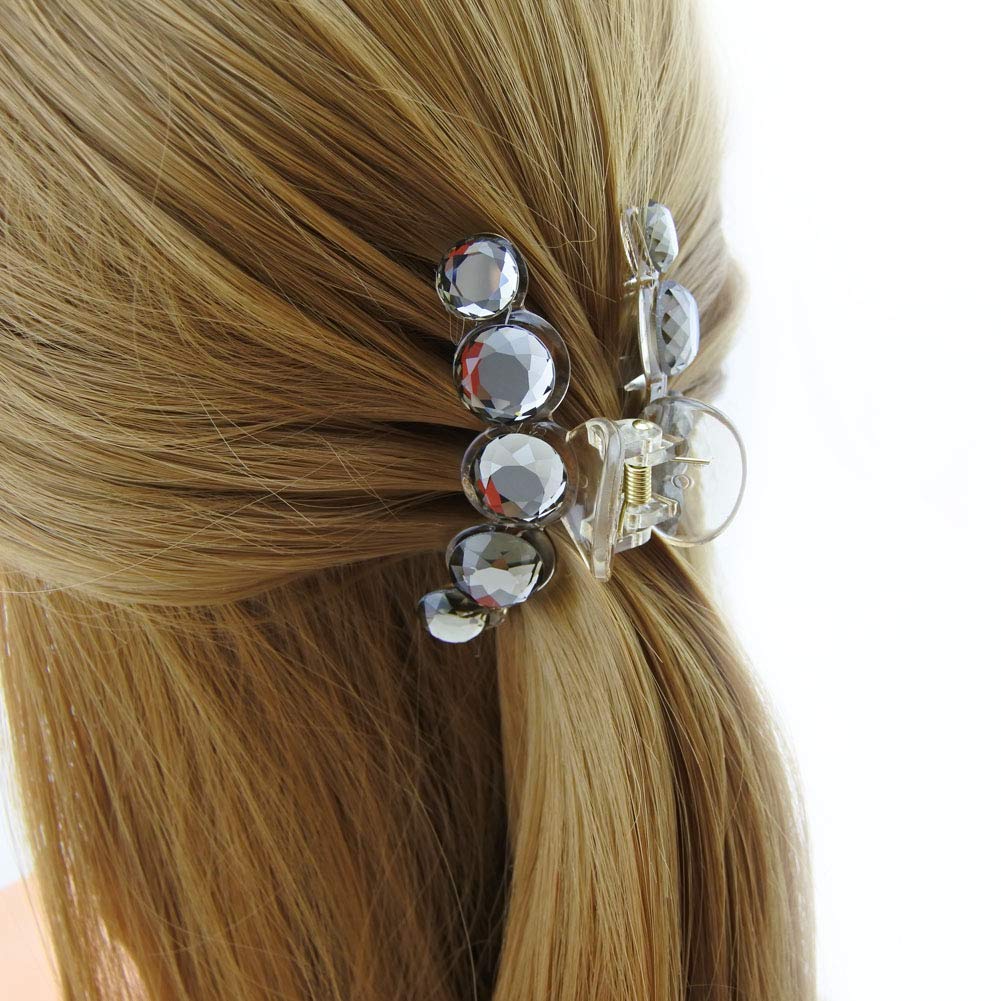 Meilliwish Sparkling Beautiful Hair Claw Clip for Women 1 PCS(D86)(Brown)